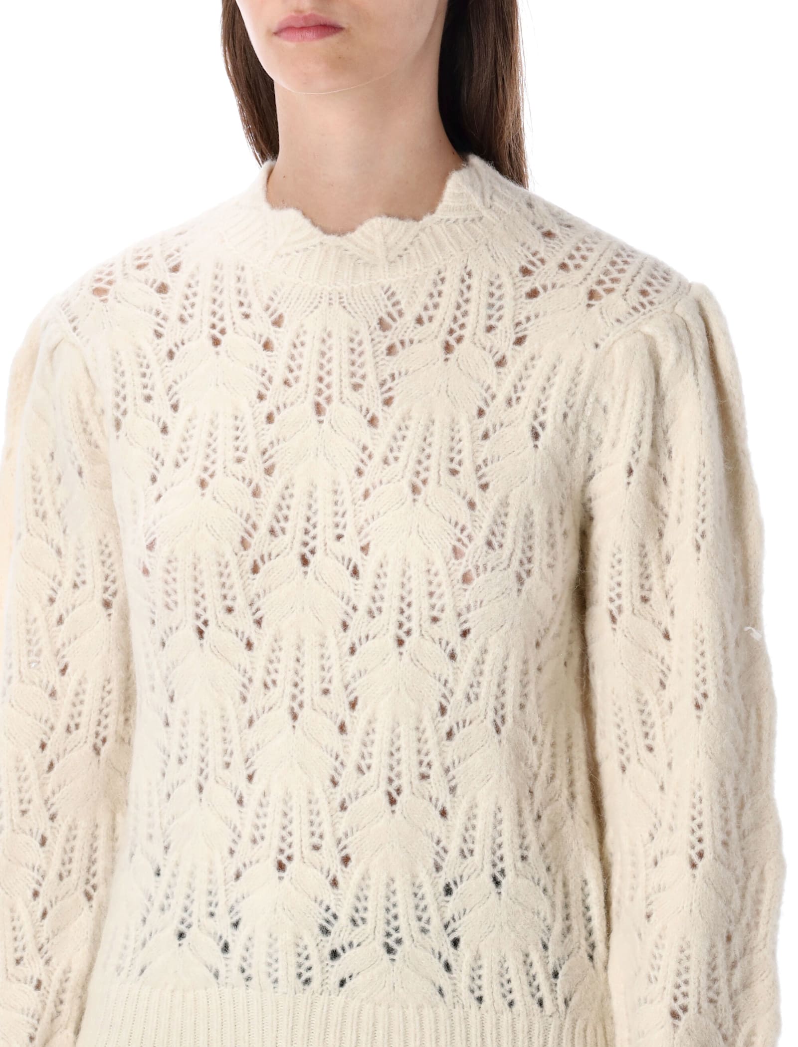 Isabel Marant Étoile Isabel Marant Etoile Ivory Lace Knit Sweater Marant Étoile In Neutral
