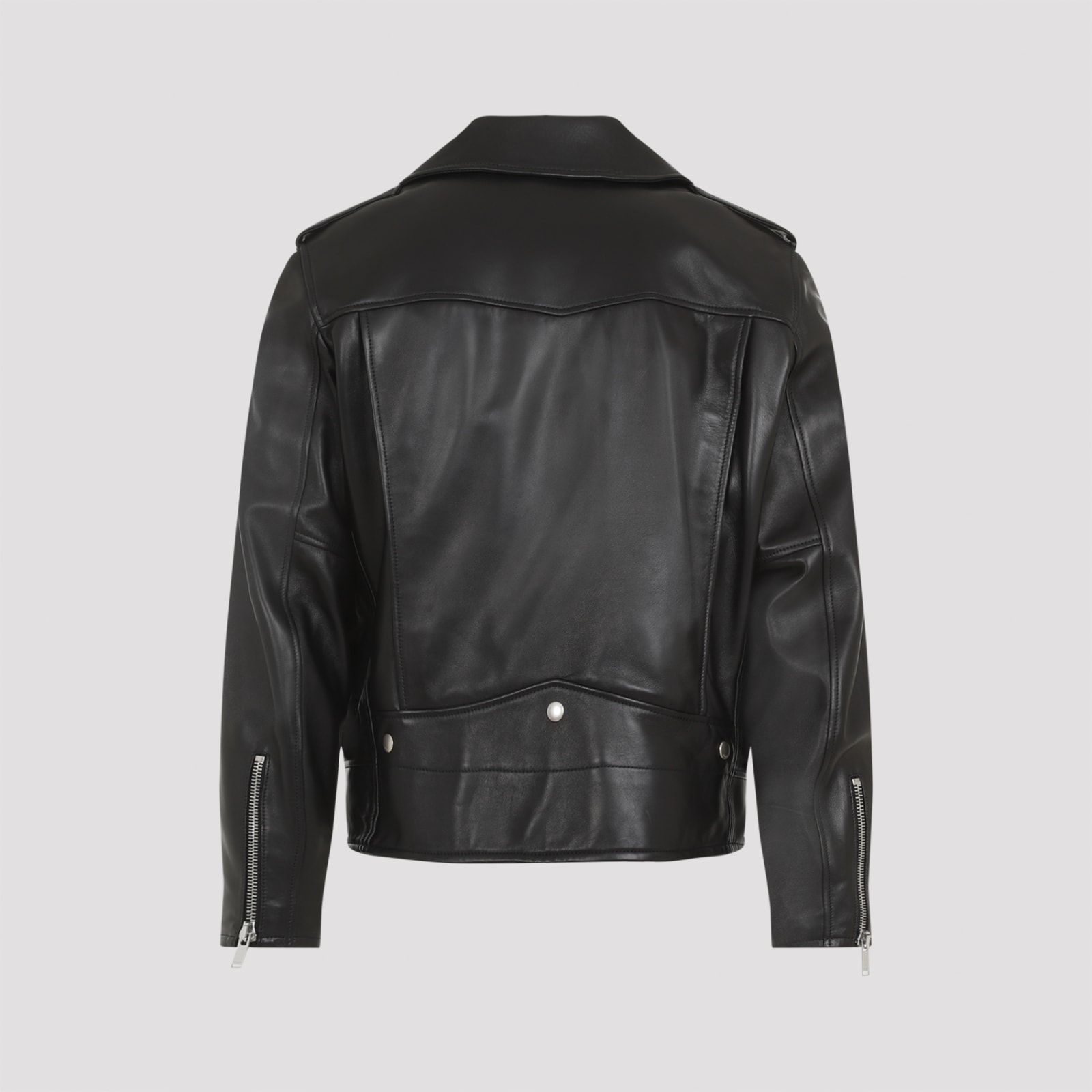 Shop Saint Laurent Classic Biker Jacket In Black