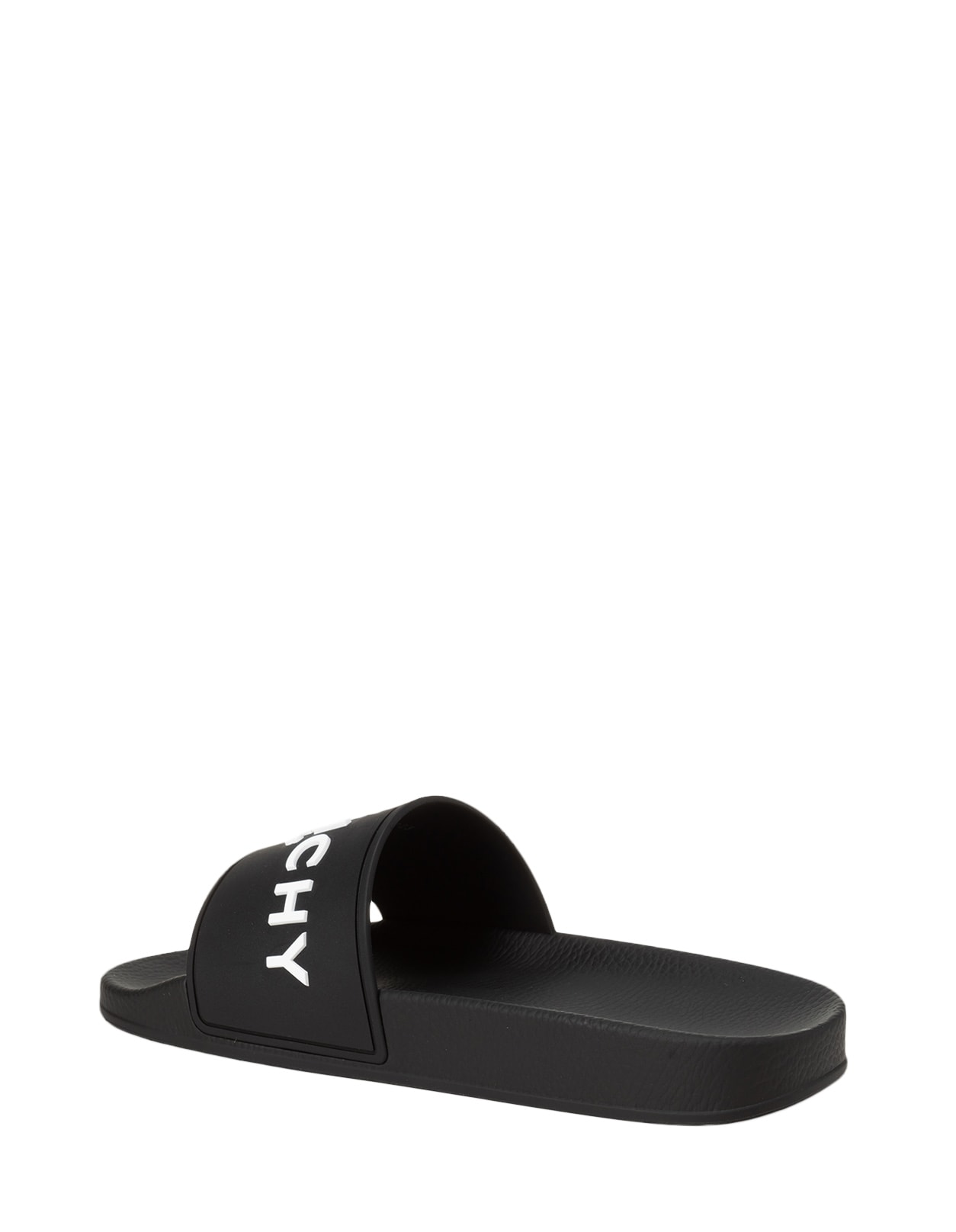 Shop Givenchy Black Rubber Slippers With Logo