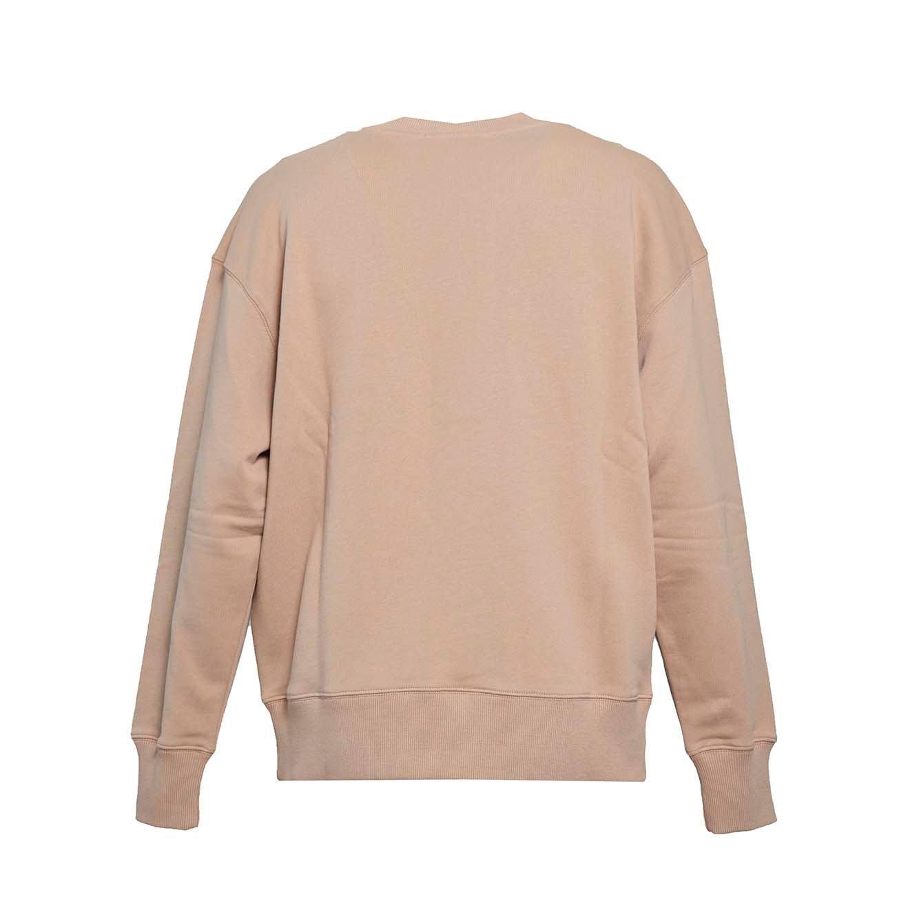 Shop Msgm Logo Printed Crewneck Sweatshirt In Beige