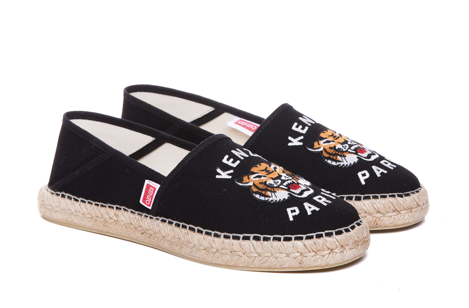 Shop Kenzo Tiger Espadrilles In Black