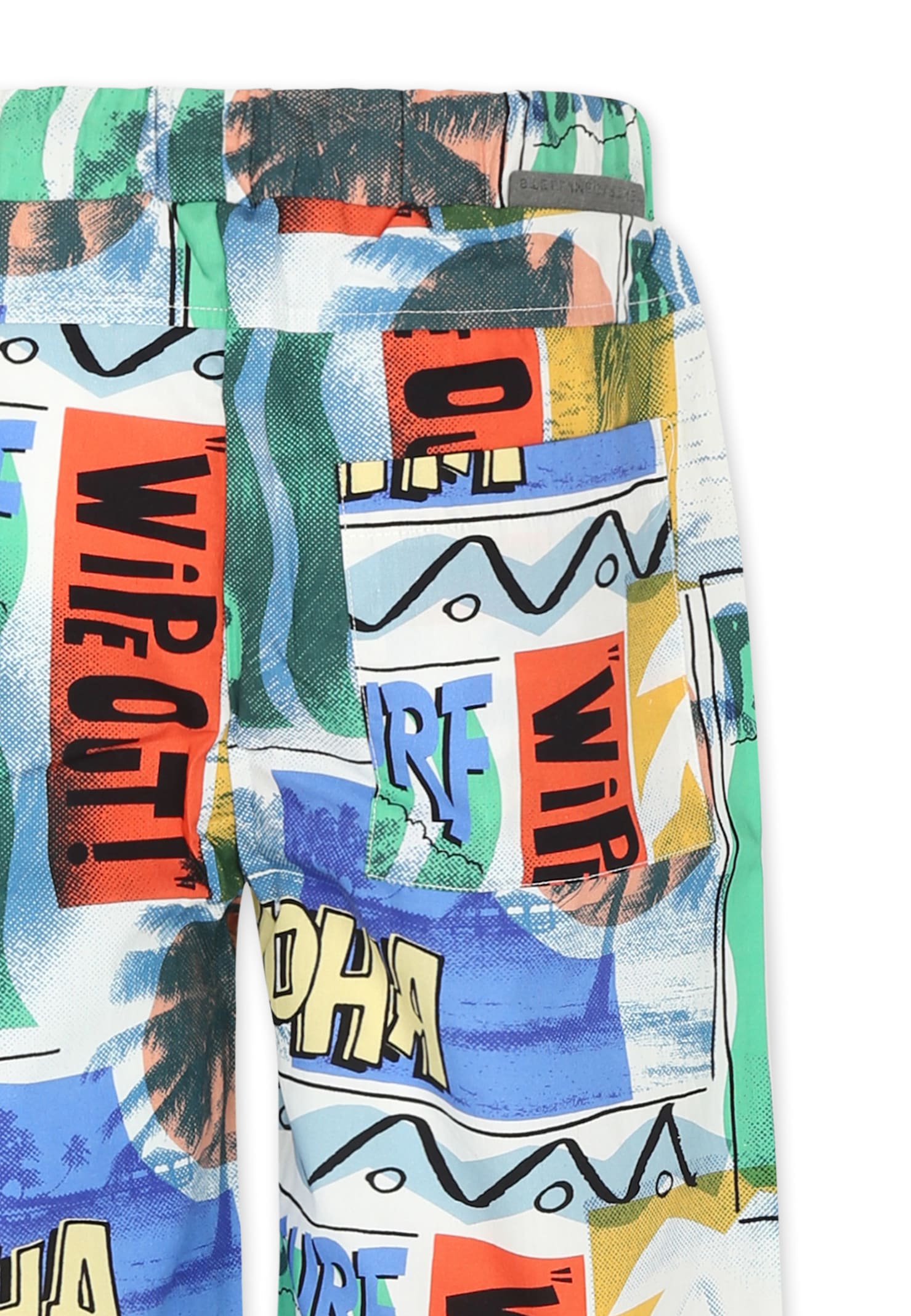 Stella Mccartney Multicolor Shorts For Boy With Surf Print In Multicolor