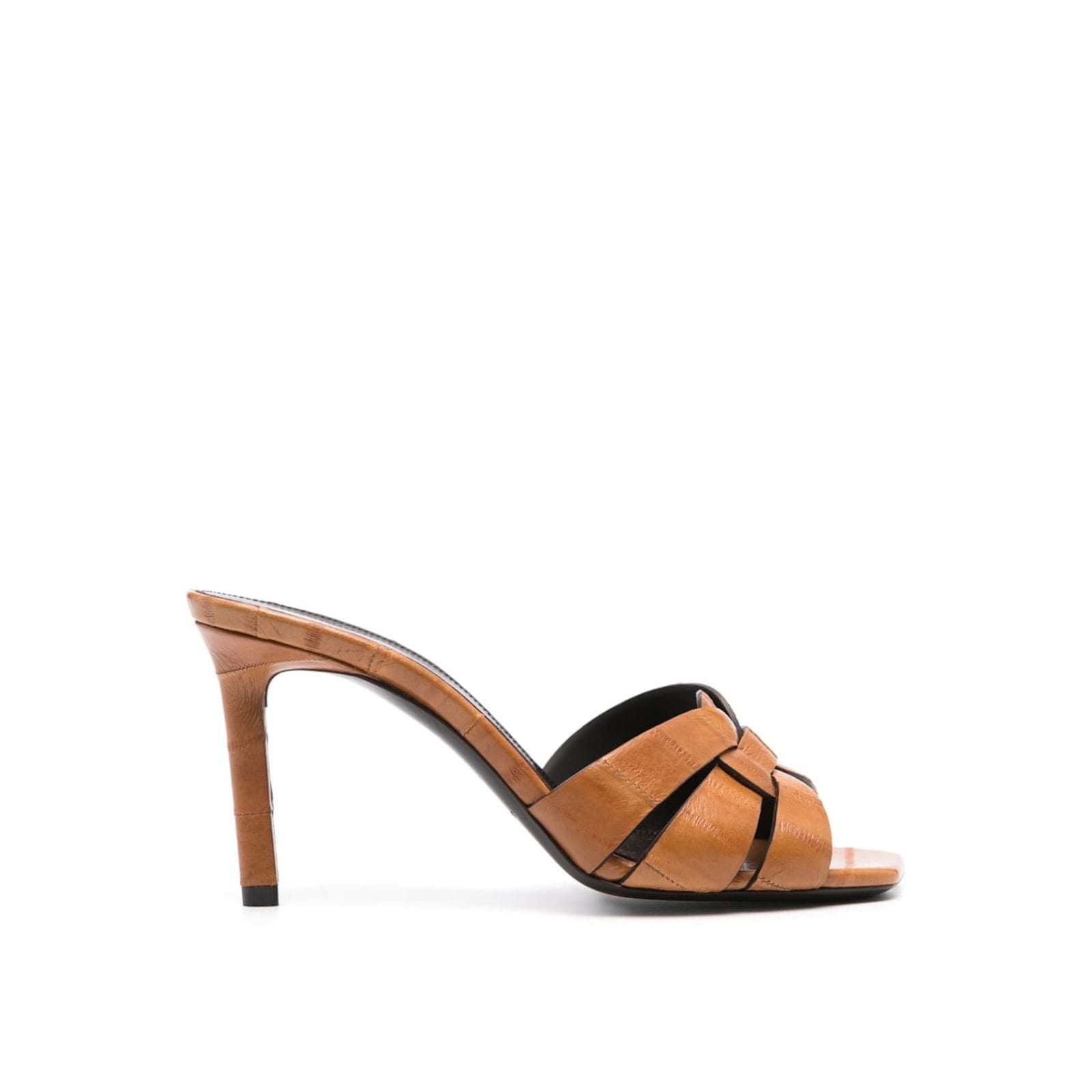 Shop Saint Laurent Tribute Sandals In Brown