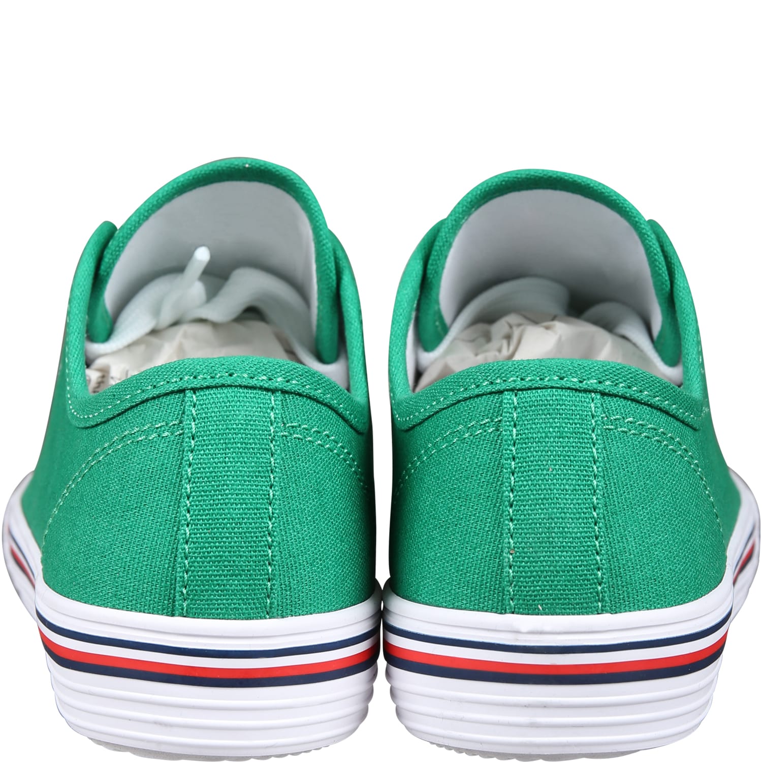 Shop Tommy Hilfiger Green Sneakers For Kids With Logo