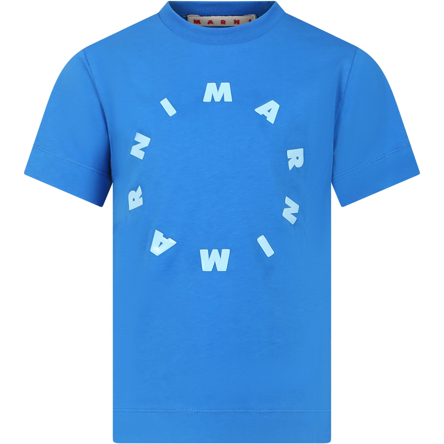 Marni Light Blue T-shirt For Kids With Logo