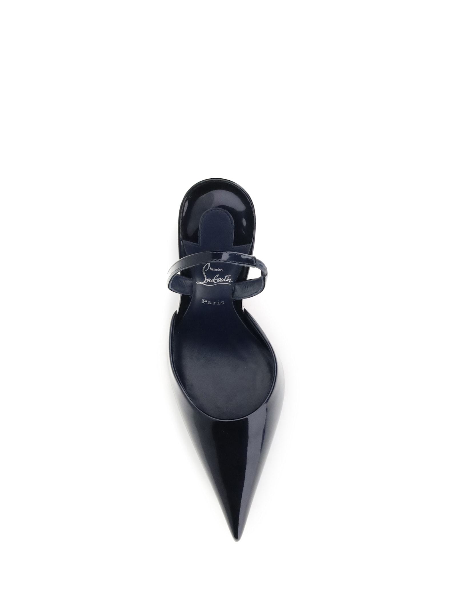 Christian Louboutin Kate Max O Sling 100 Leather Slingback Pump In Blue