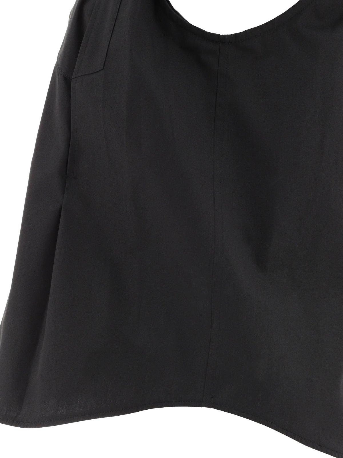 Shop Sacai Sleeveless Pleated Flared-hem Shirt In Black