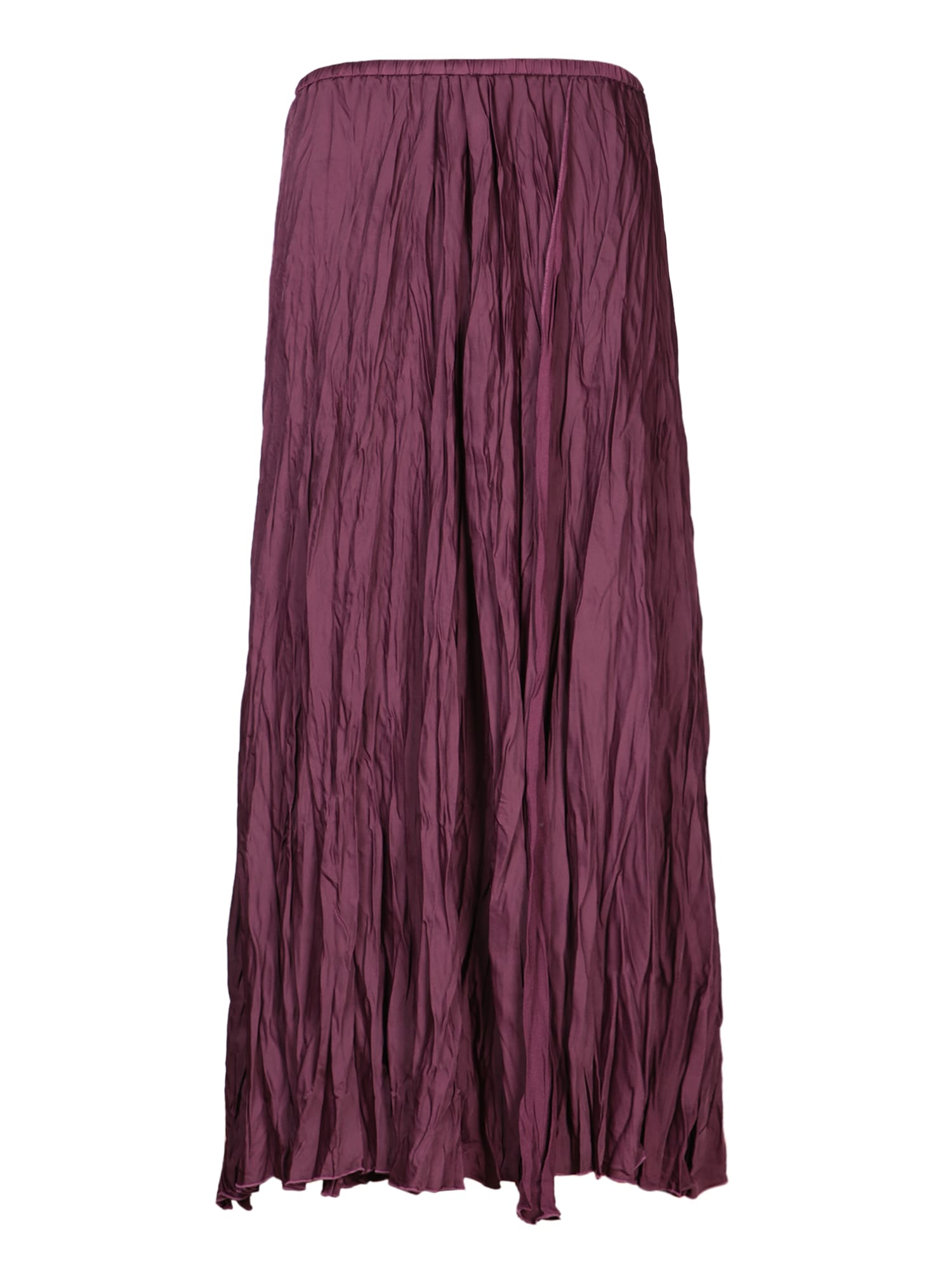 Forte_Forte Long Bordeaux Pleated Crepe Skirt