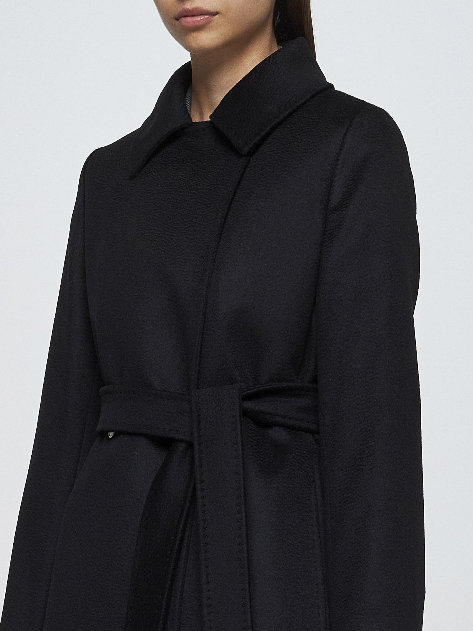 Shop Max Mara Bcollag Belted Wool Coat In Nero