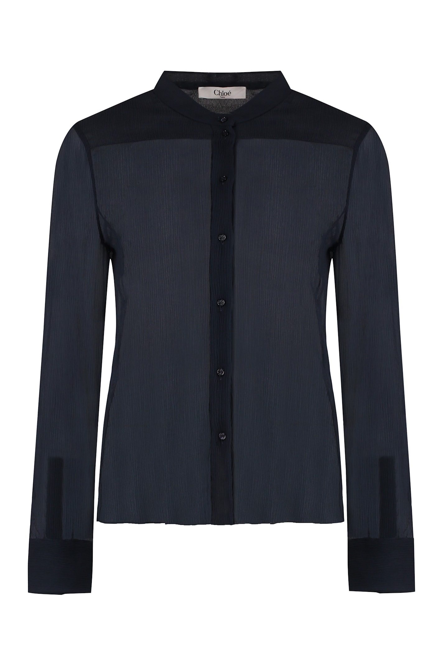 Chloé Crêpe-silk Blouse In Blue