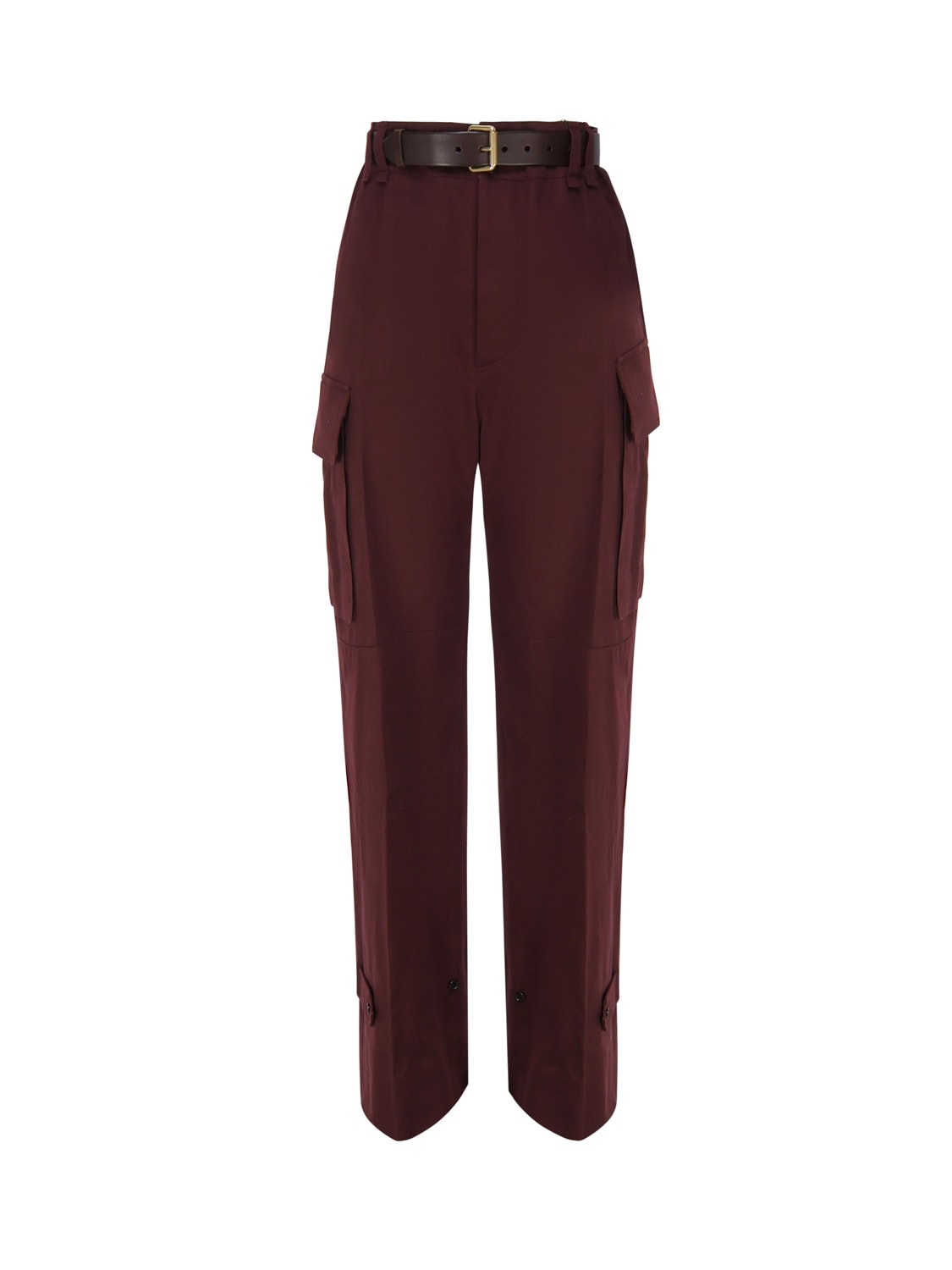 SAINT LAURENT COTTON CARGO TROUSERS WITH INTEGRATED BELT
