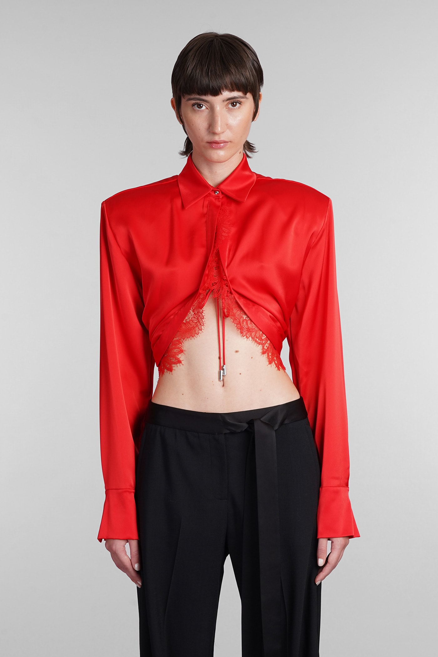 Shirt In Red Triacetate