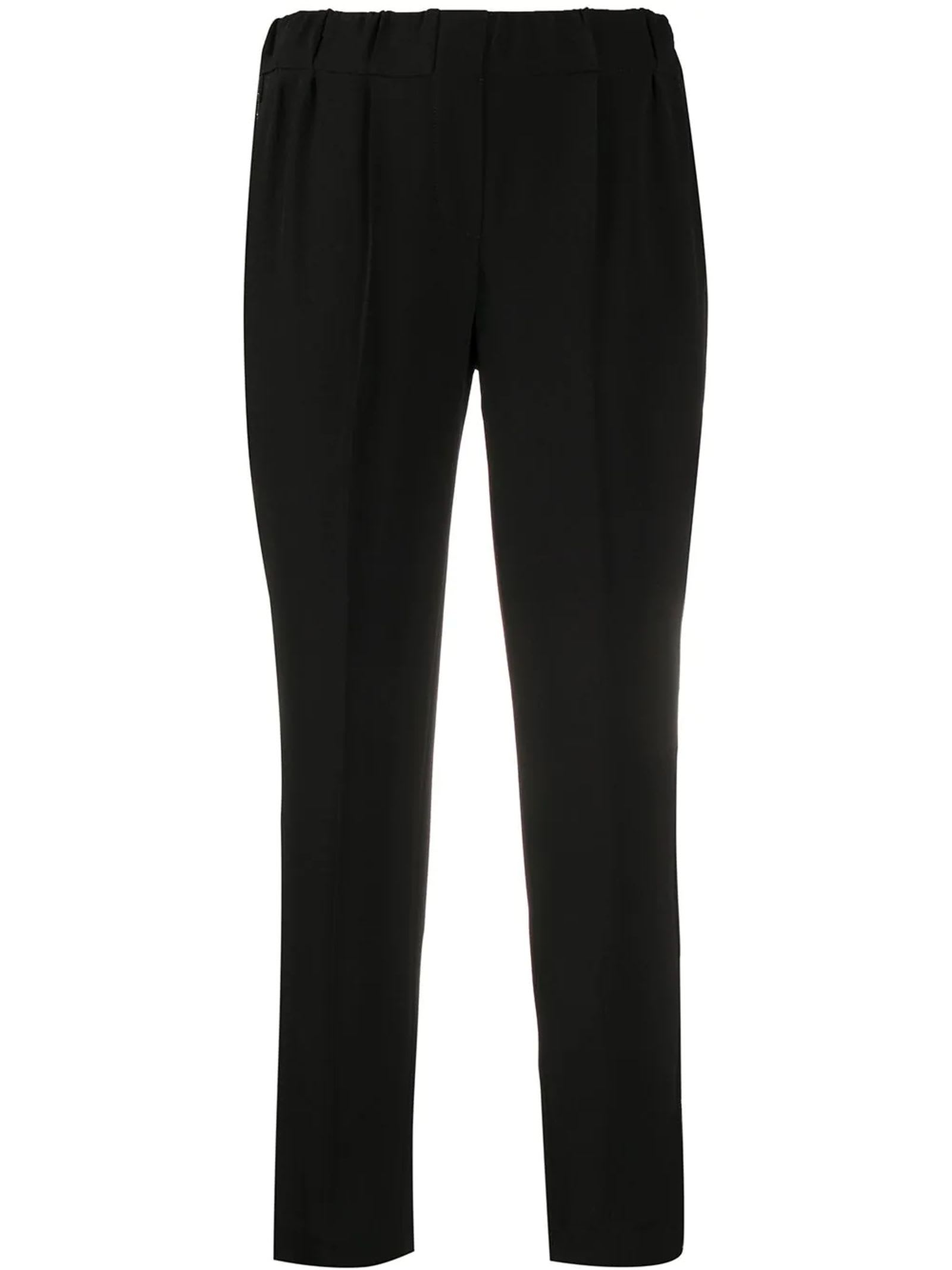 Brunello Cucinelli Black Silk Blend Trousers