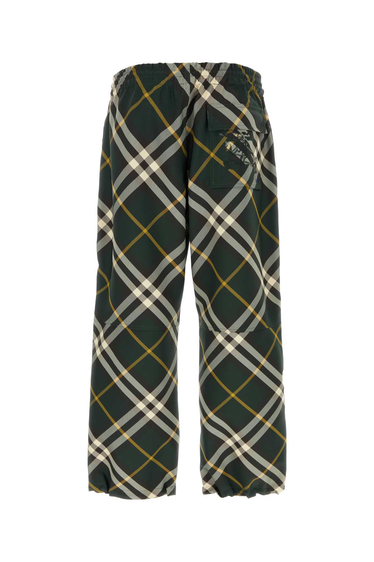 Burberry Embroidered Polyester Pant In Ivyipcheck