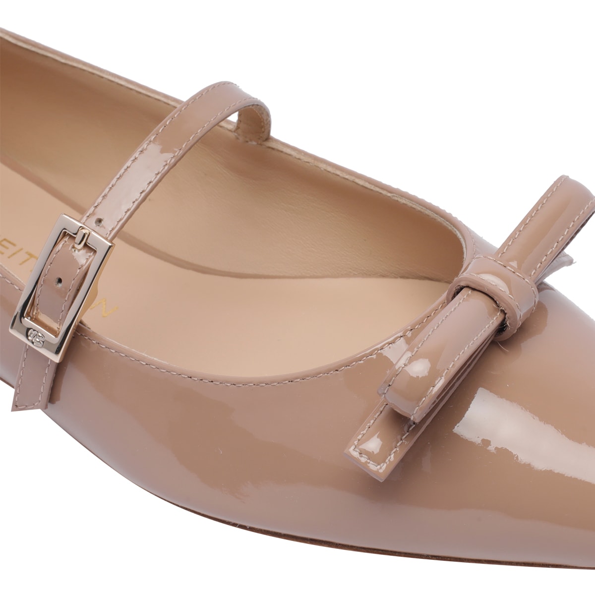 Stuart Weitzman Felicity Bow Mary Jane Ballets In Pink