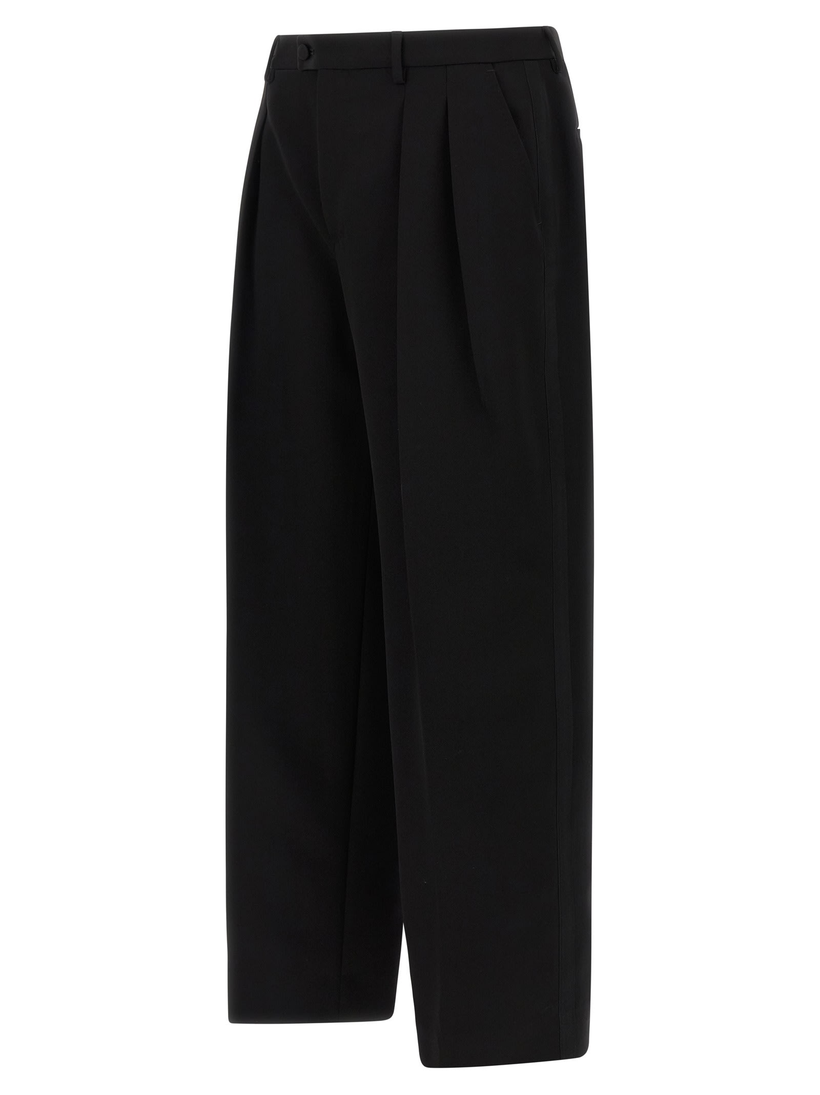 Dolce & Gabbana Men Satin Band Pants In Black