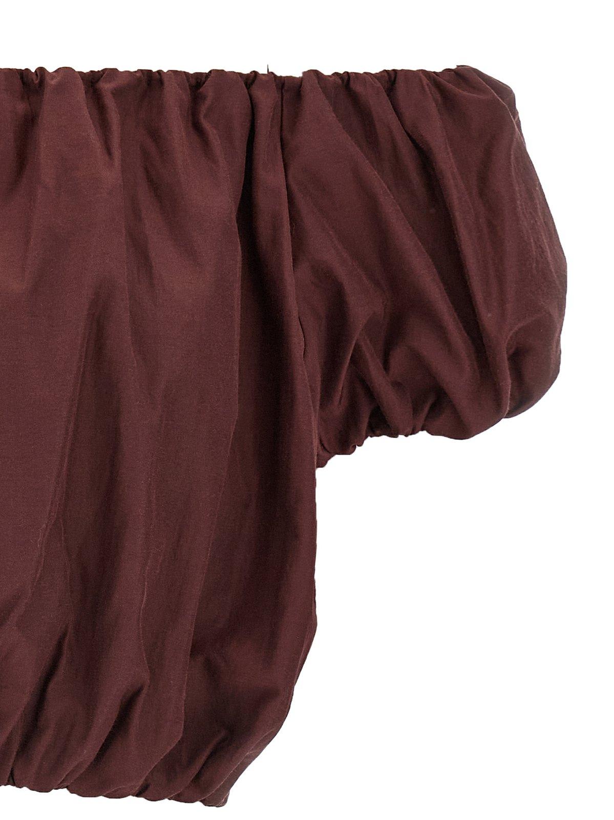 The Andamane Elasticated Hem Off-the-shoulder Puff Sleeves Top
