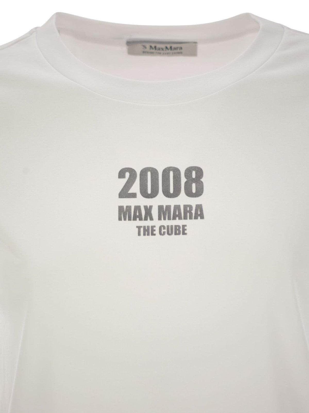 's Max Mara Logo Printed Crewneck T-shirt In White