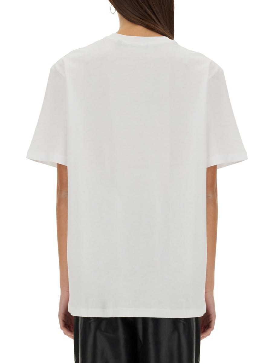 Rotate Birger Christensen Rotate Logo Emblem Casual Top In Bianco