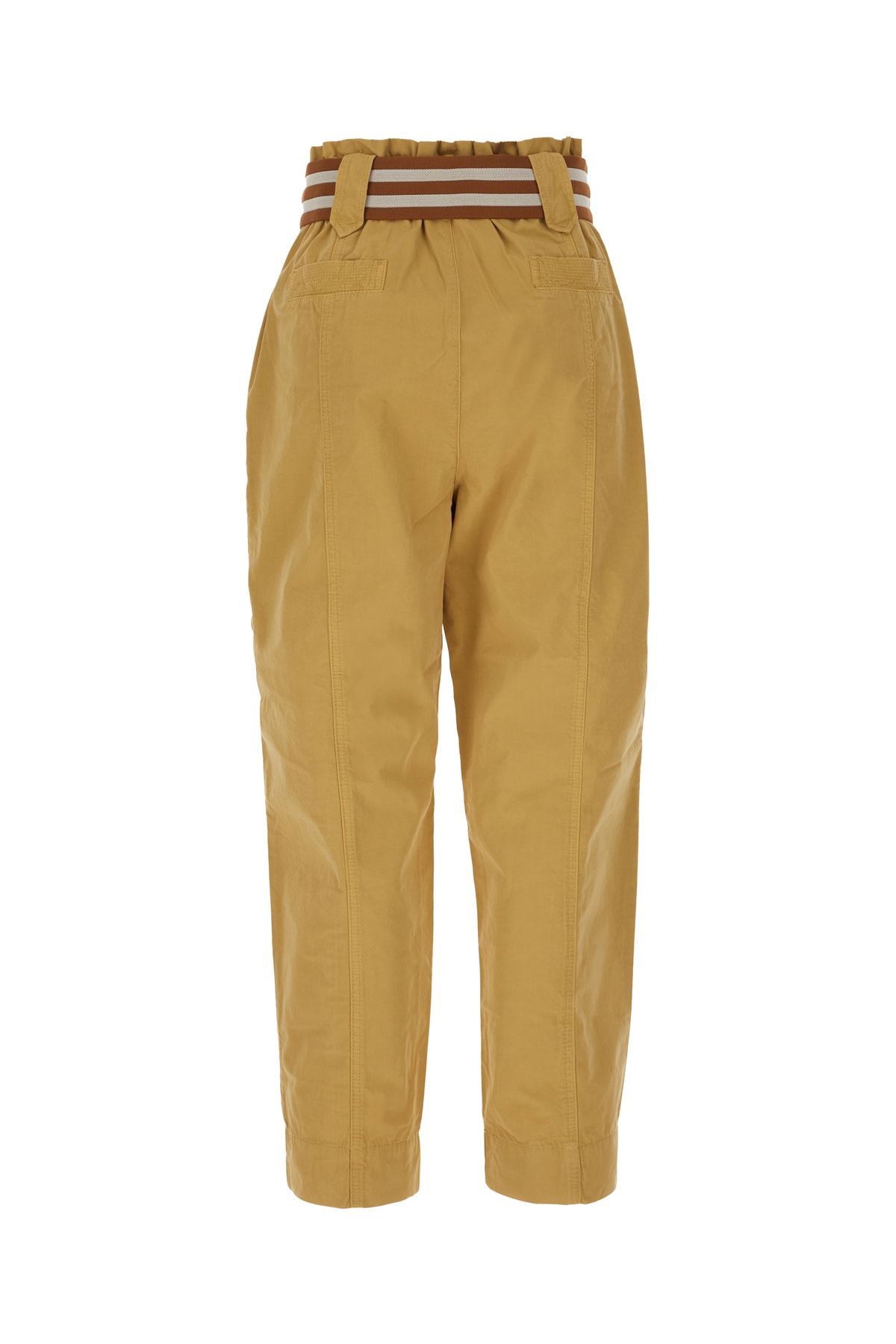 Shop Pinko Mustard Cotton Pants In Hl1