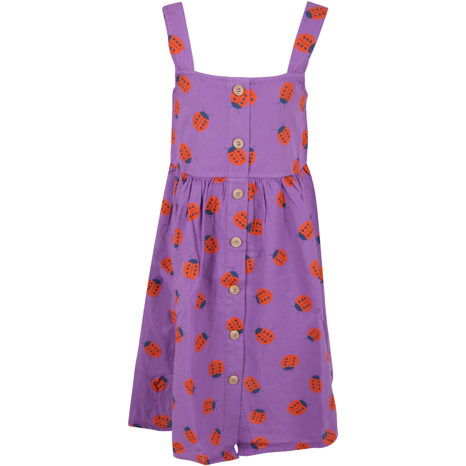 Bobo Choses Purple Dress For Girl With Ladybugs