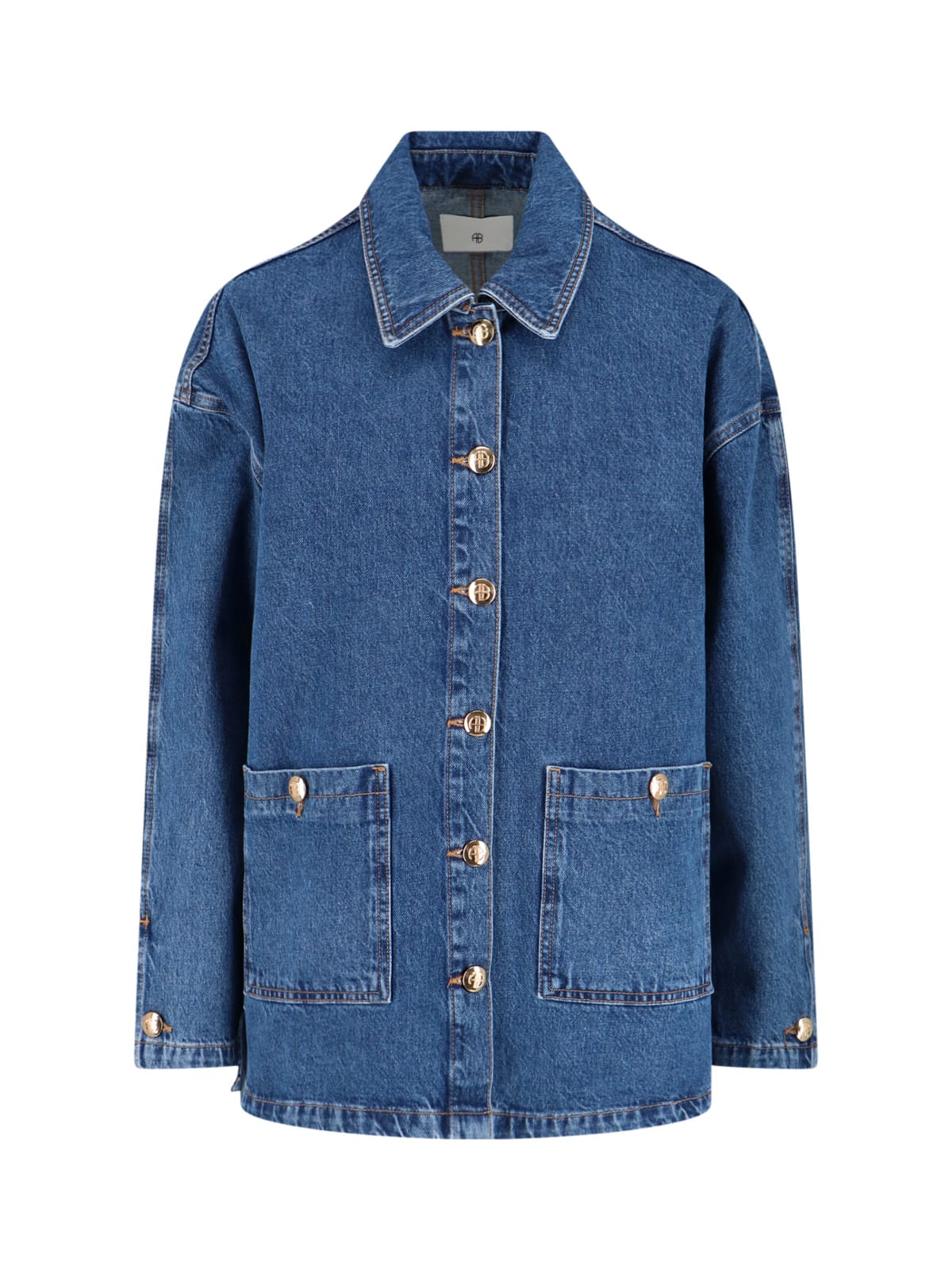 Anine Bing Relaxed Fit Jacket Patch Pockets In Blue
