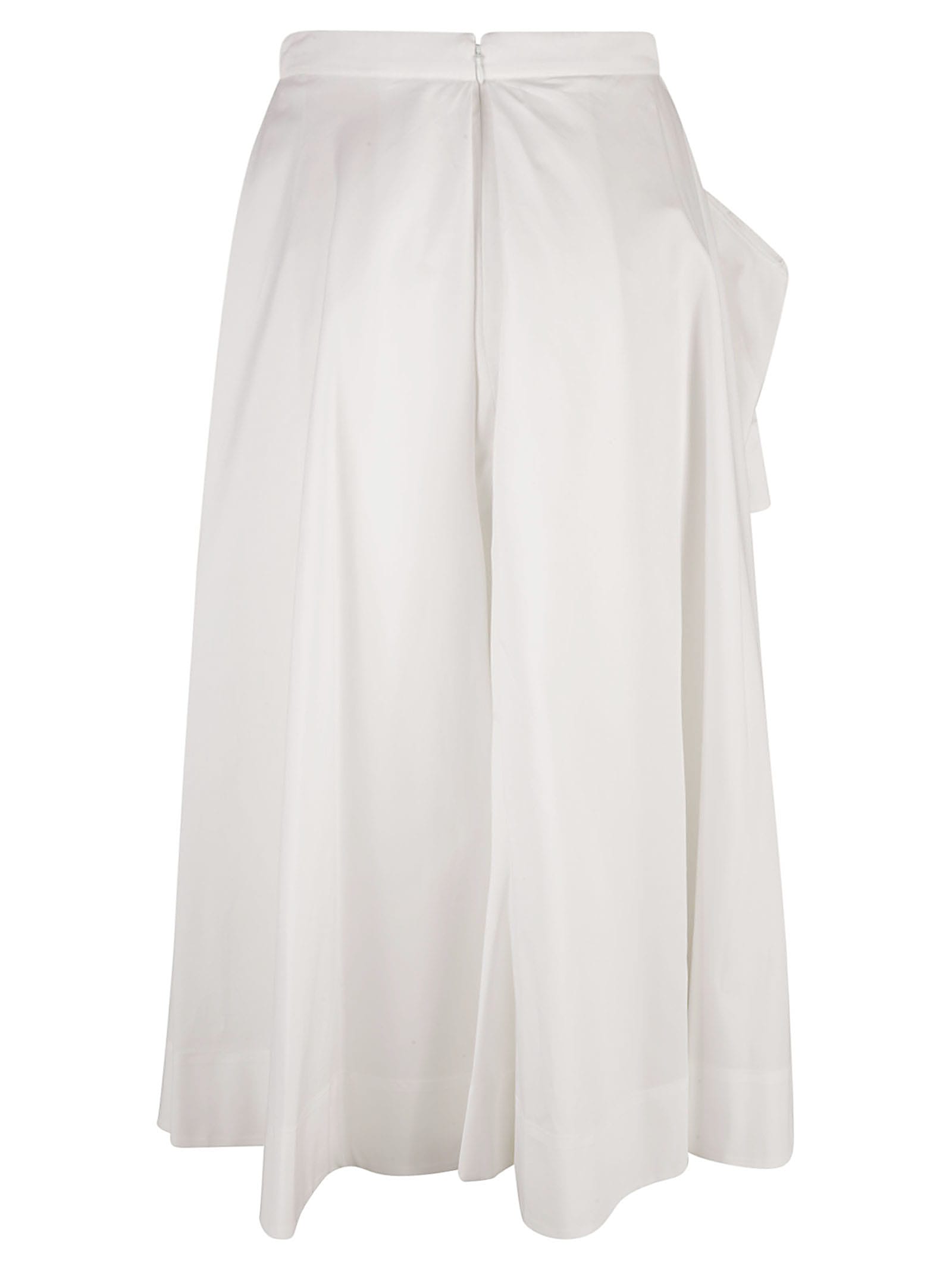Shop Alexander Mcqueen Draped Skirt In Optical White