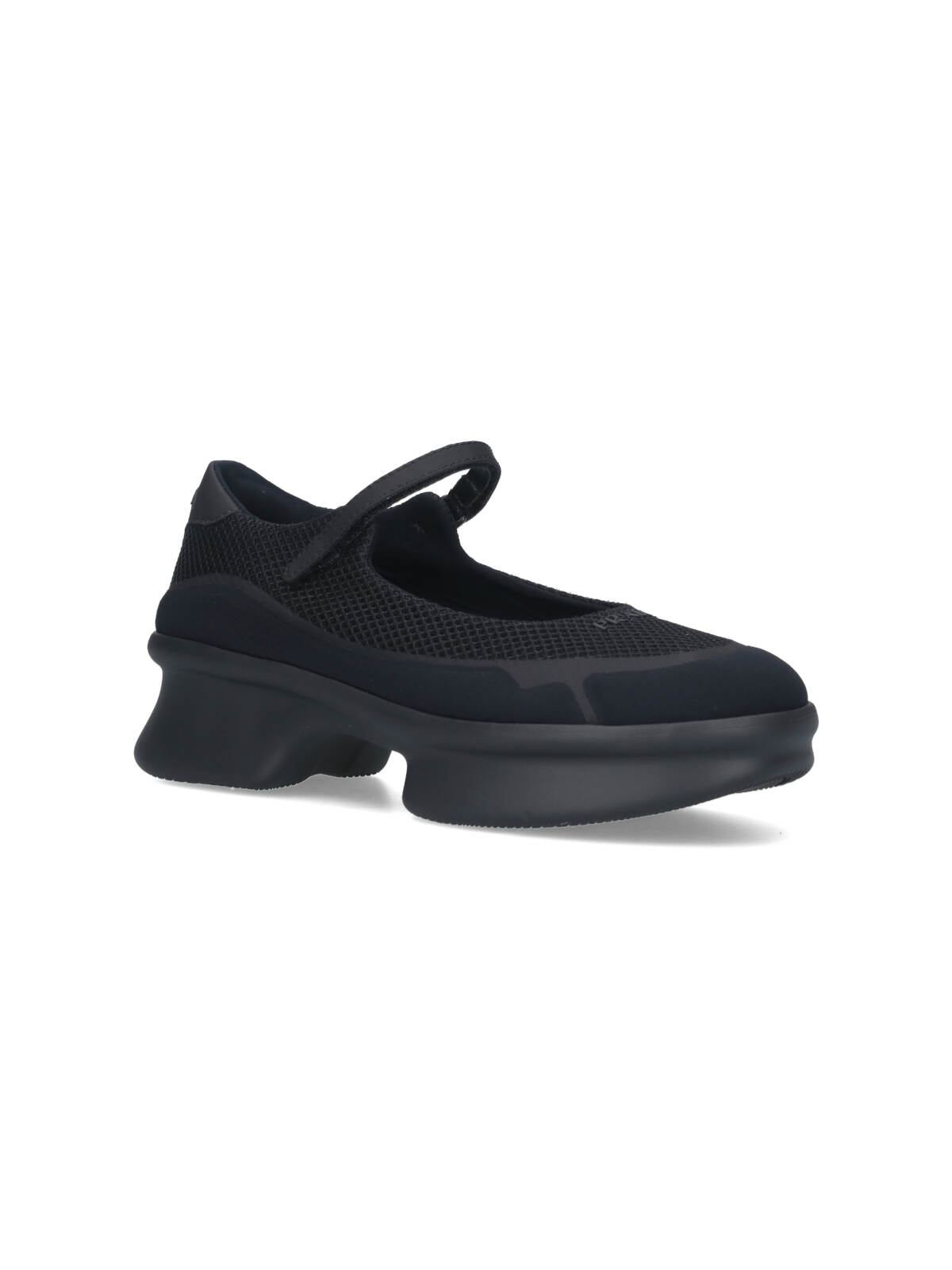 Prada Wavy Mesh Platform Ballerina Shoes In Black