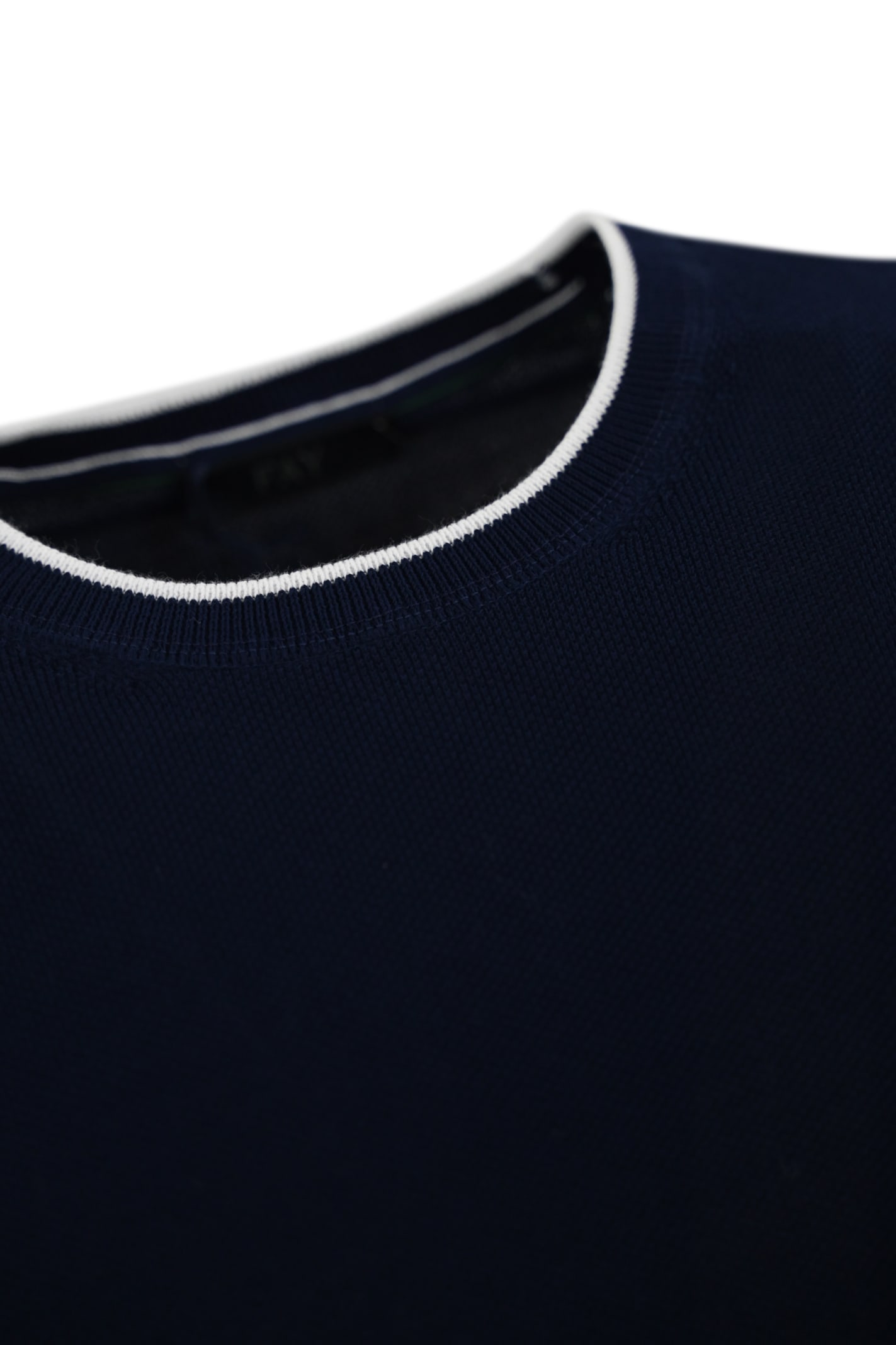 Shop Fay Cotton Pique Sweater In Blu