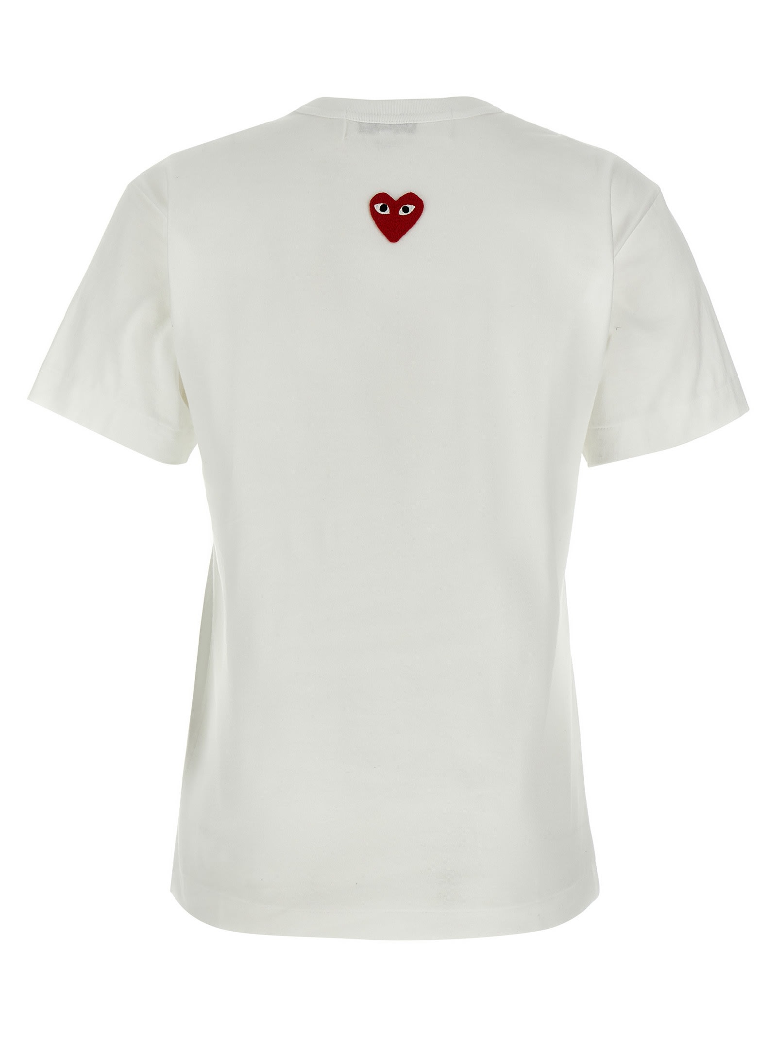 Comme Des Garçons Play Heart Patch T-shirt In White