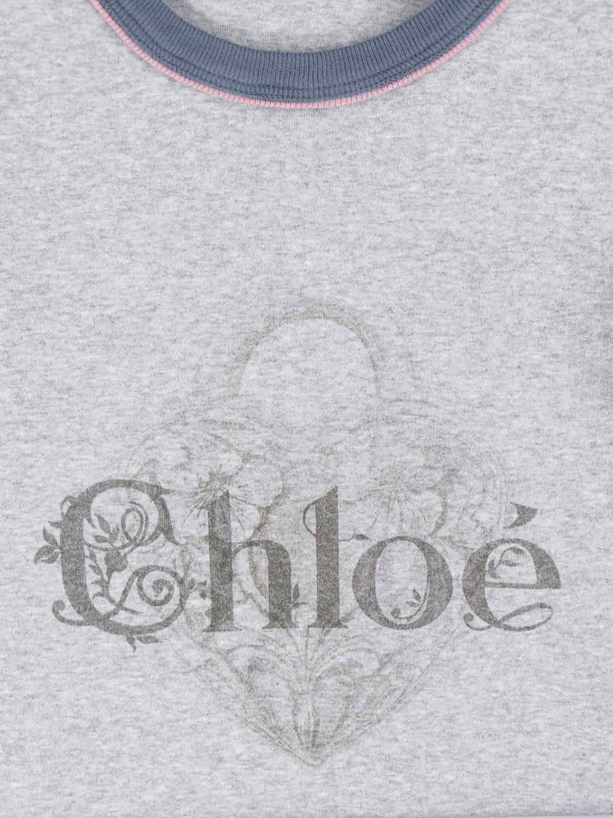 Chloé Baby Fit Logo T-shirt In Cotton Jersey In Gray