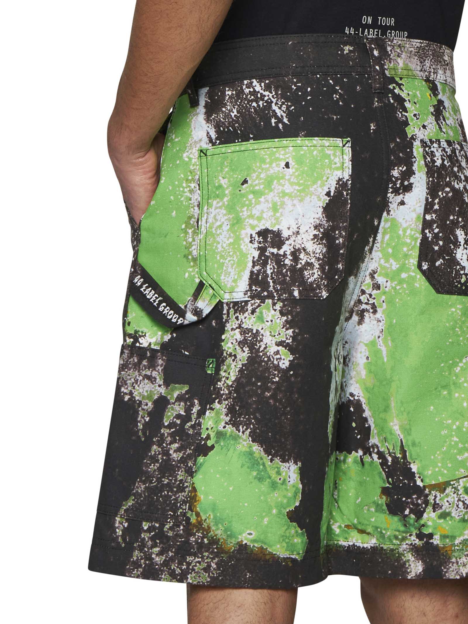 Shop 44 Label Group Shorts In Black+grunge Green