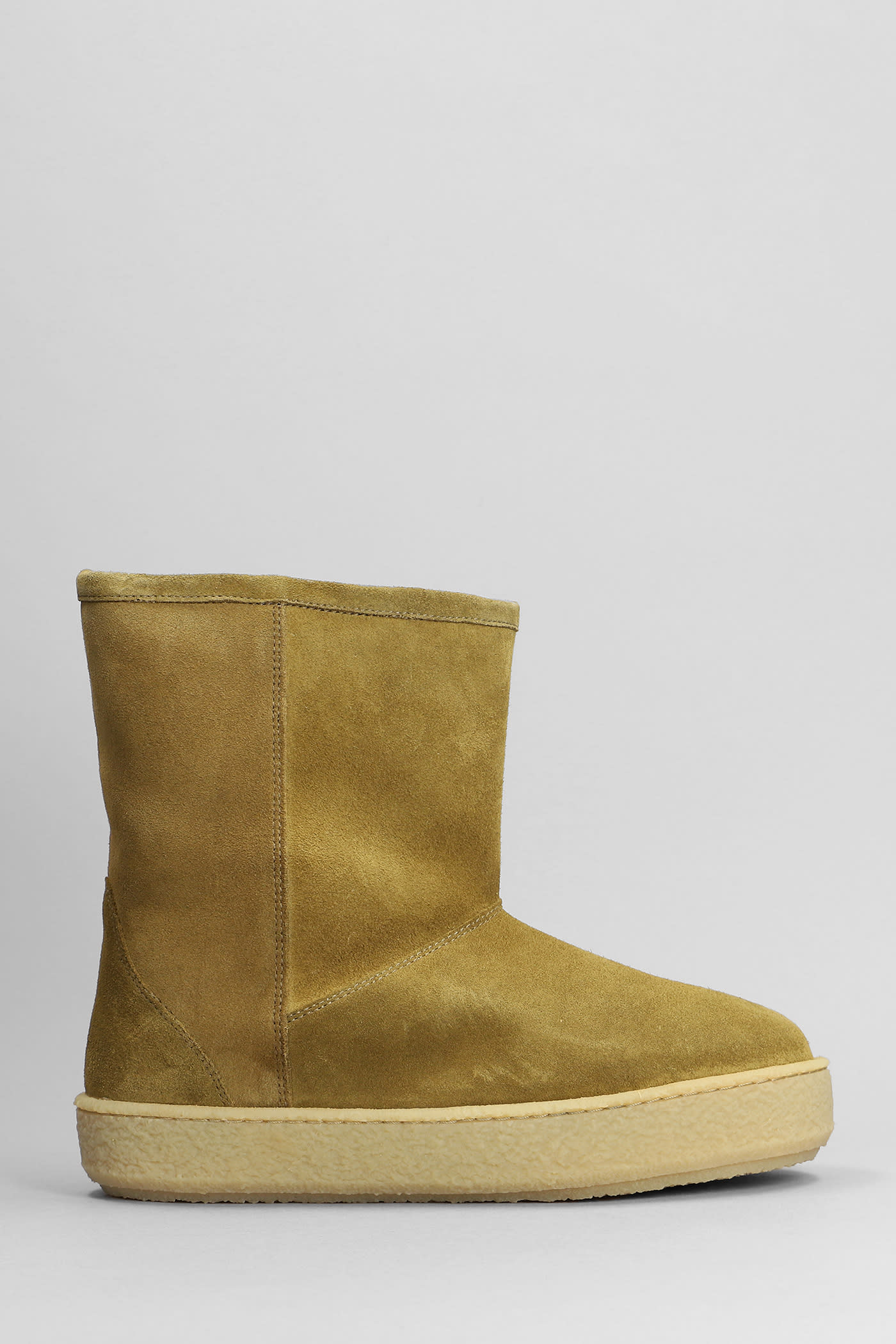Frieze Ankle Boots In Taupe Suede