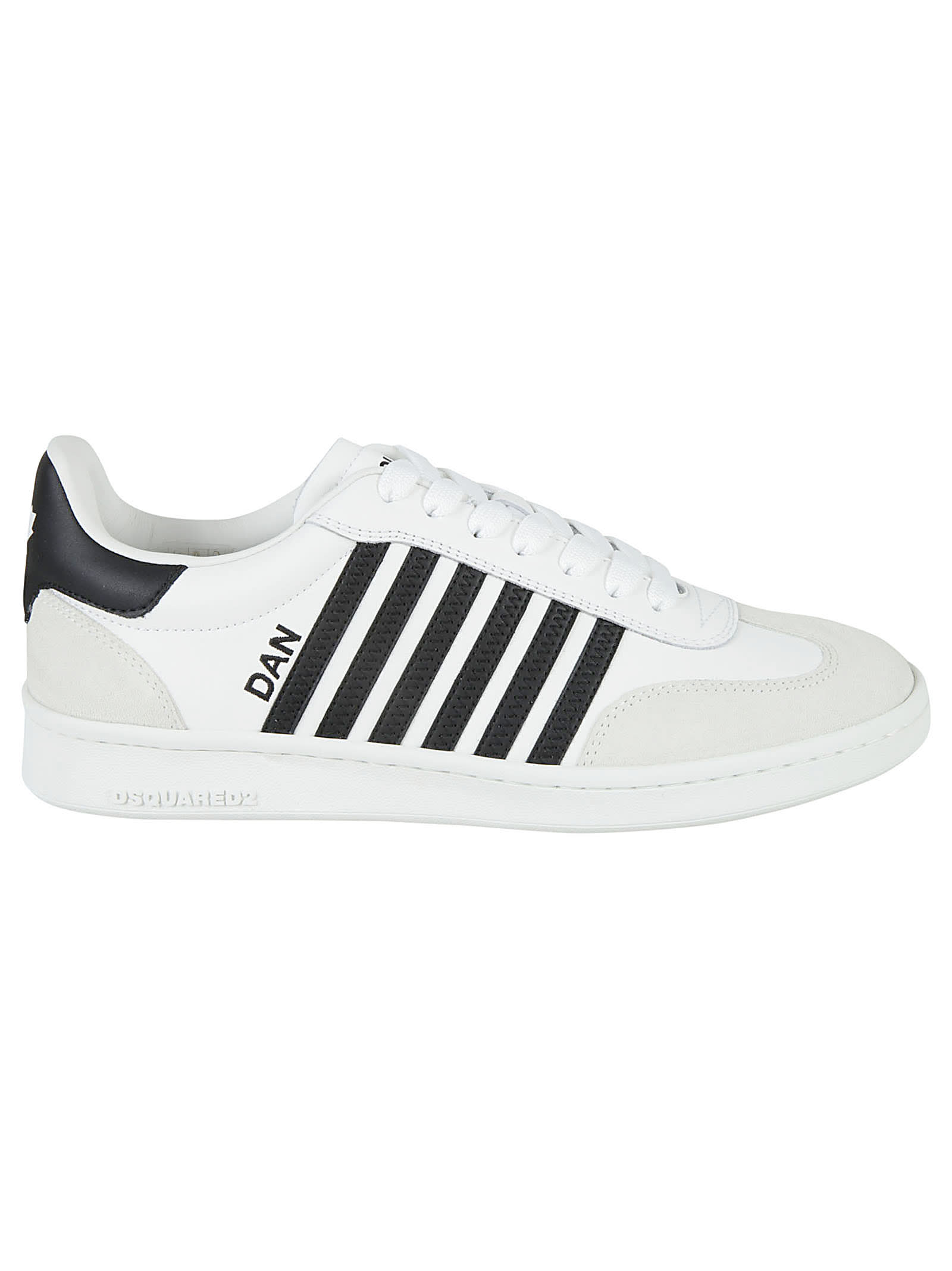 Shop Dsquared2 Dan Logo Sneakers In White/black