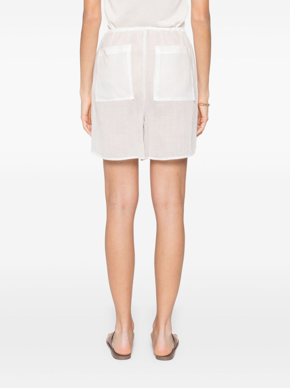 Totême Lightweight Summer Shorts Featuring Pockets In White