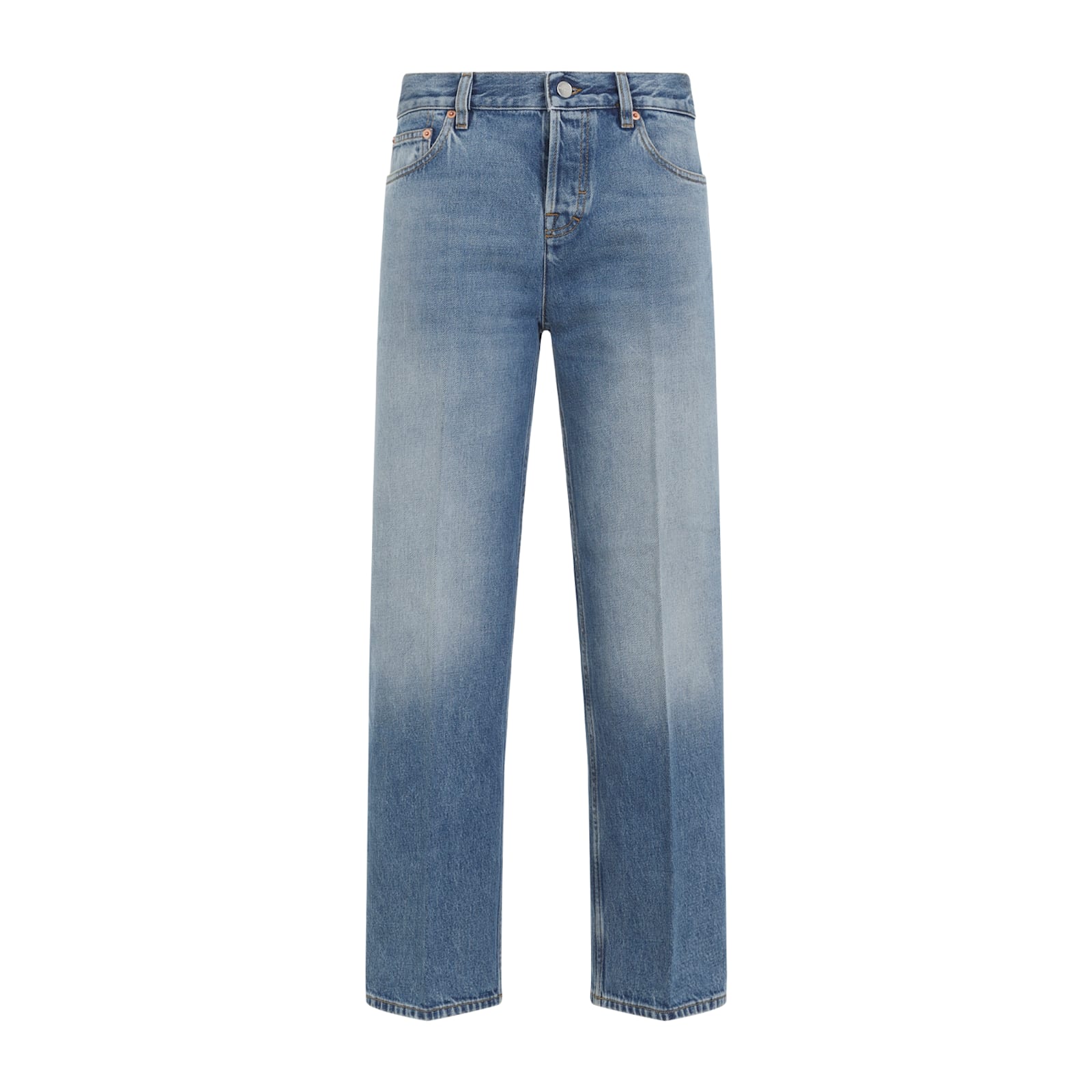 Gucci Straight Cut Denim Trousers In Blue