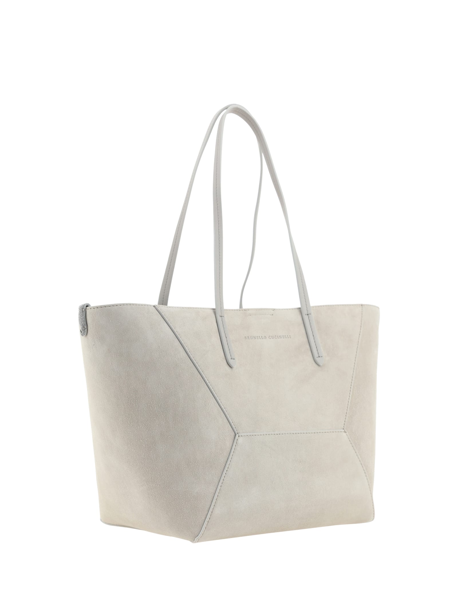 Shop Brunello Cucinelli Shoulder Bag In Quarzo