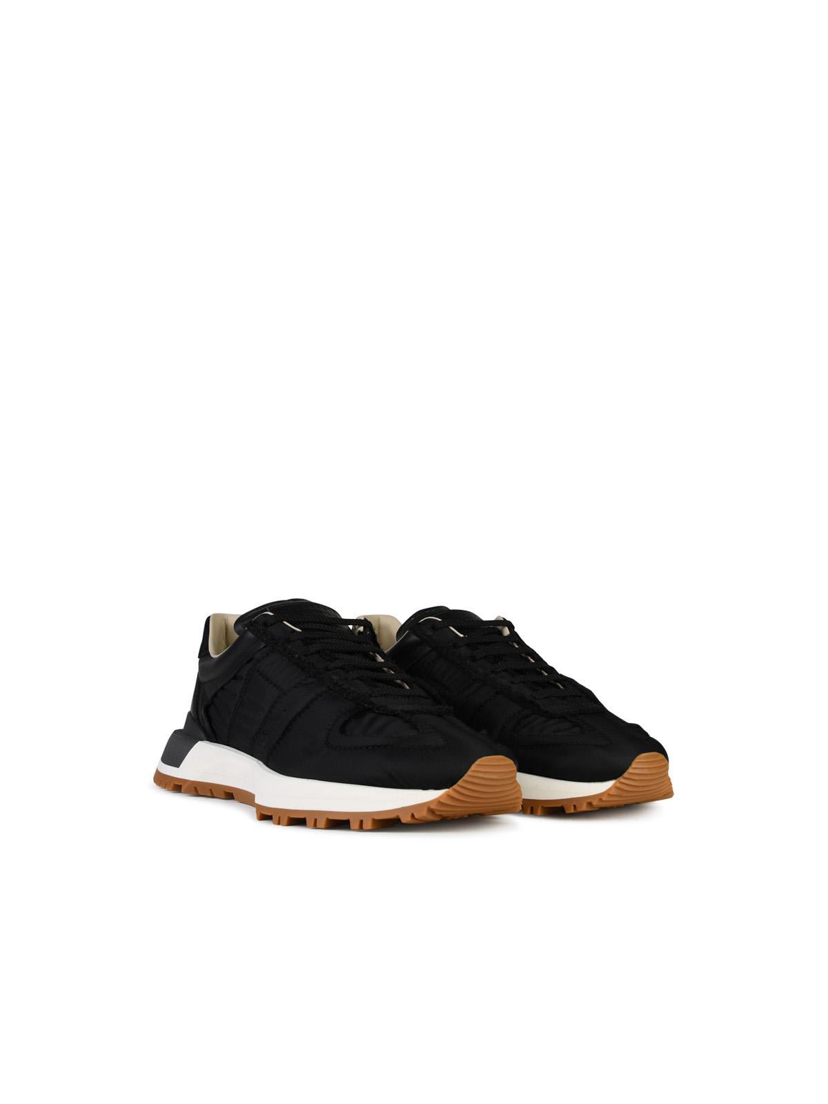 Shop Maison Margiela 50-50 Black Leather Blend Sneakers