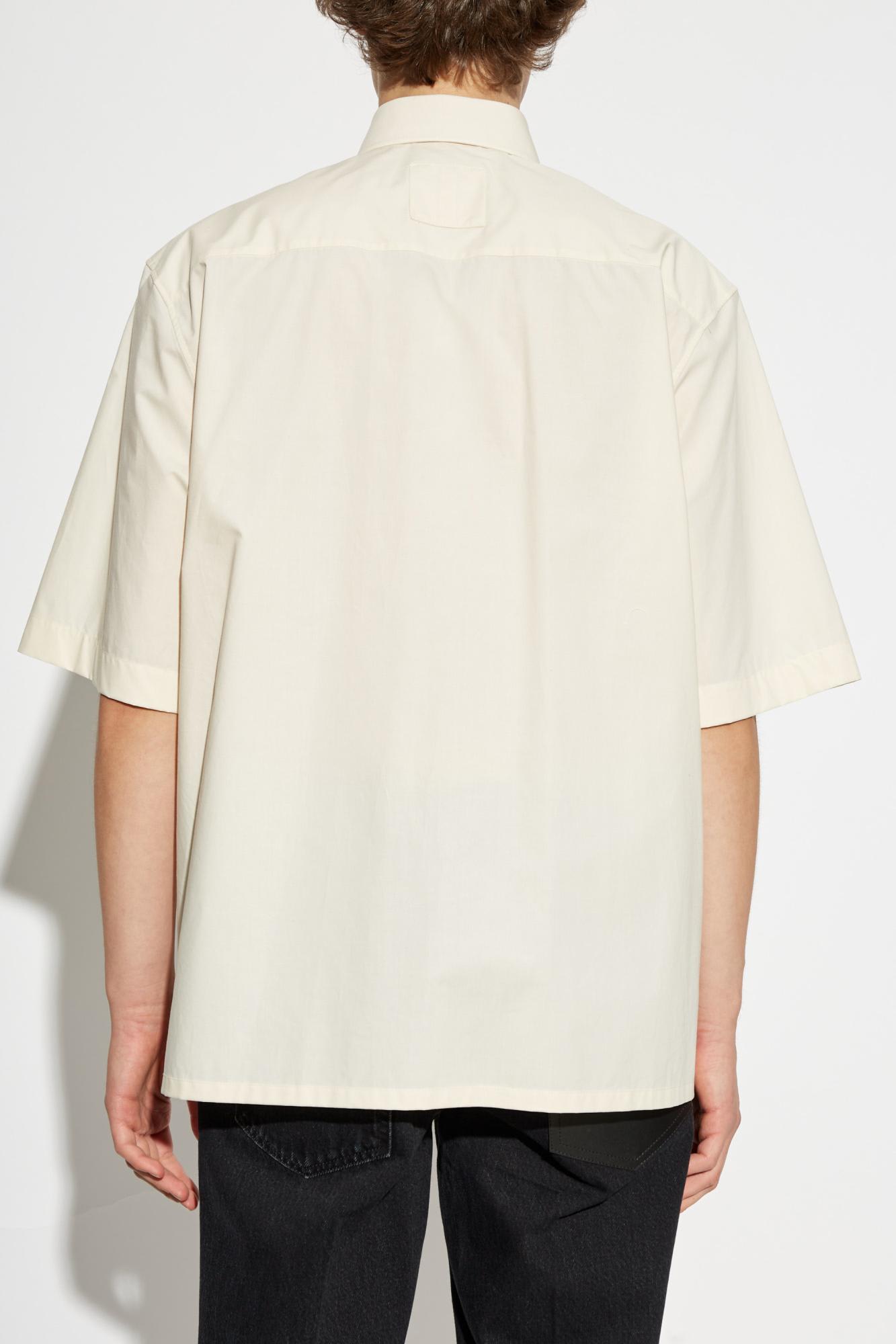 Shop Lanvin Shirt With Logo In Ecru