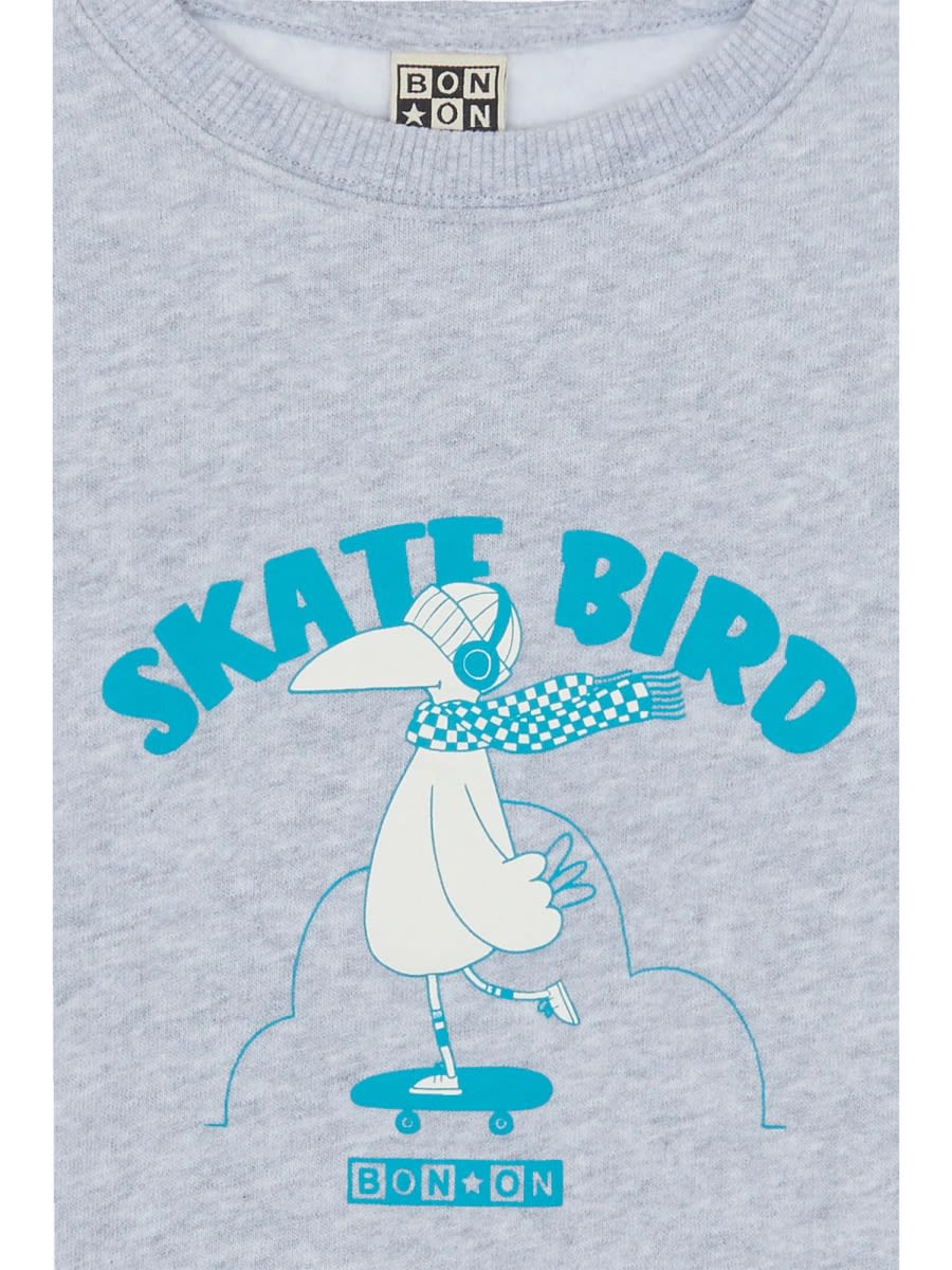 Bonton Smile Skatebird Sweater In Blue