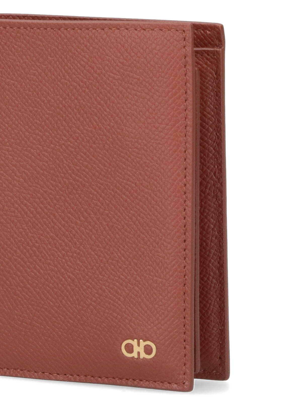 Shop Ferragamo Bi-fold Wallet Gancini In Brown