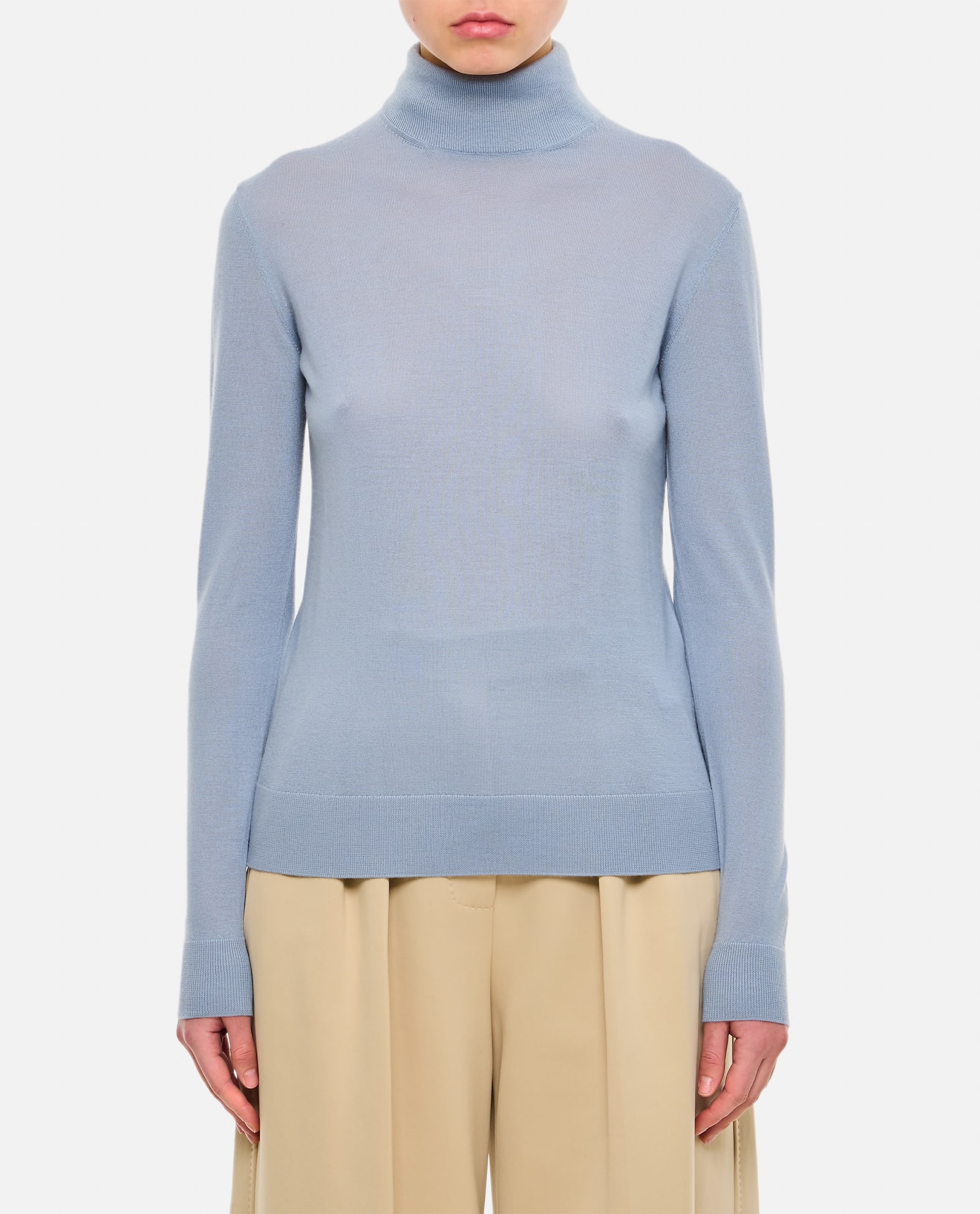 Polo Ralph Lauren Cashmere Turtleneck Sweater In Clear Blue
