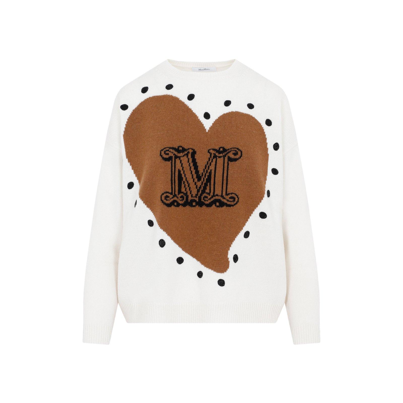 Max Mara Logo Intarsia In Cream | ModeSens