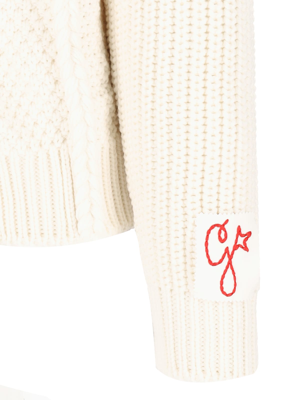 Shop Golden Goose Crewneck Sweater In White