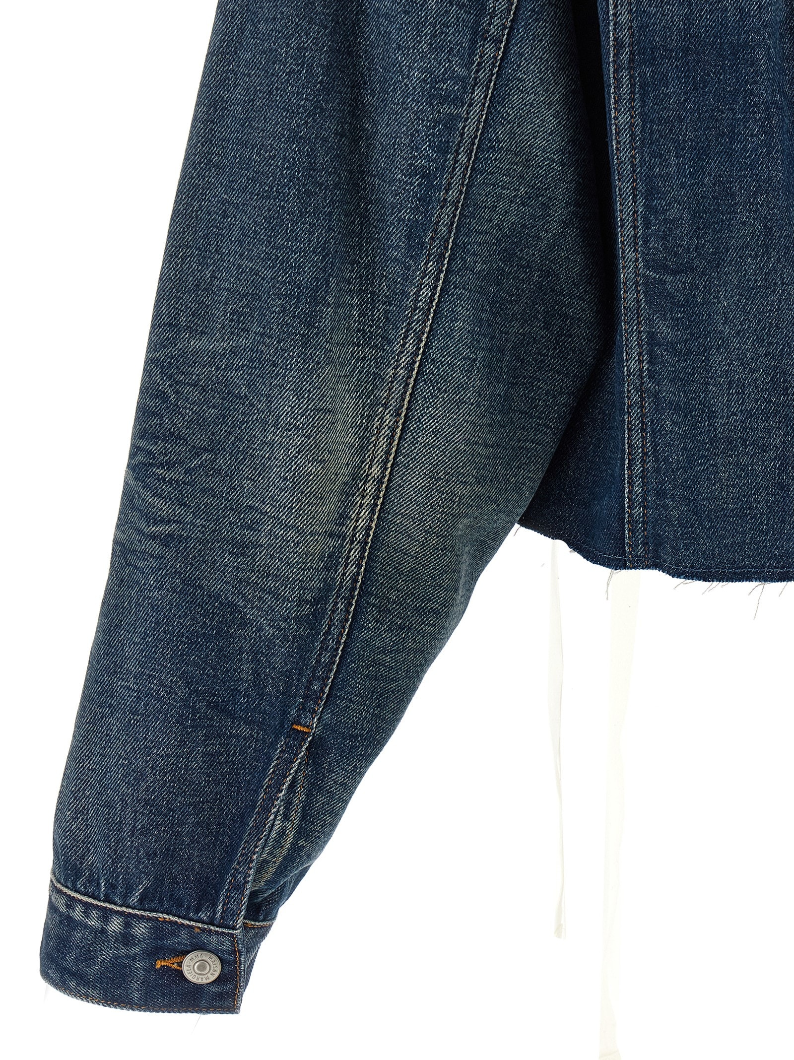 Mm6 Maison Margiela Mm6 By Maison Margiela Tape Denim Jacket In Blue