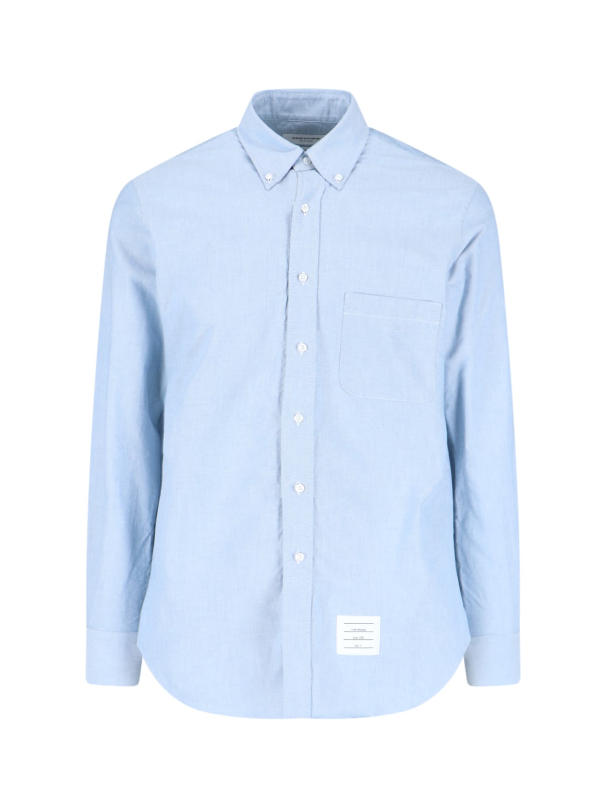 Shop Thom Browne Botton Down Shirt In Blue