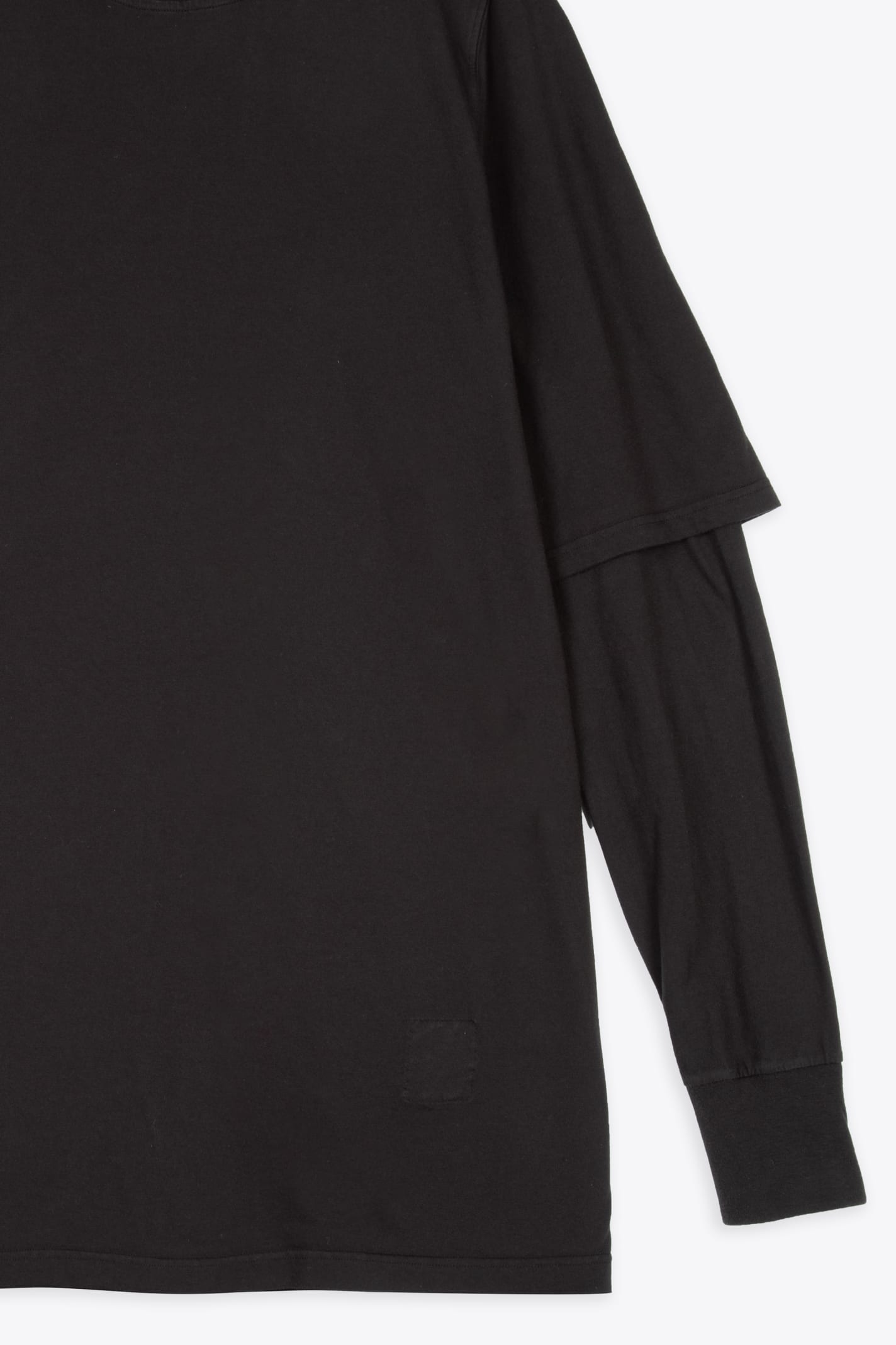 Shop Drkshdw Hustler T Black Cotton Layered T-shirt With Long Sleeves - Hustler T In Nero
