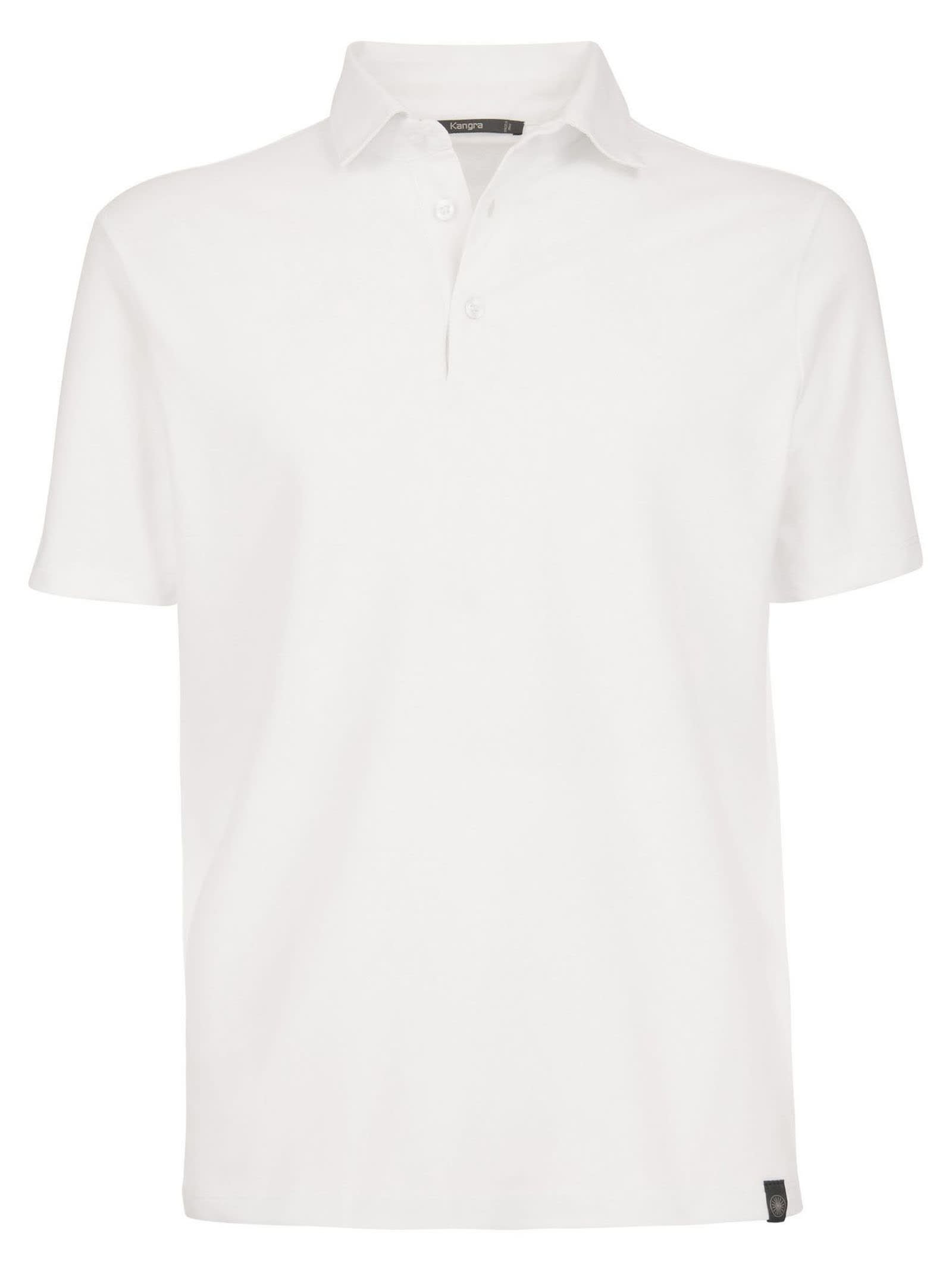 Shop Kangra White Cotton Polo Shirt