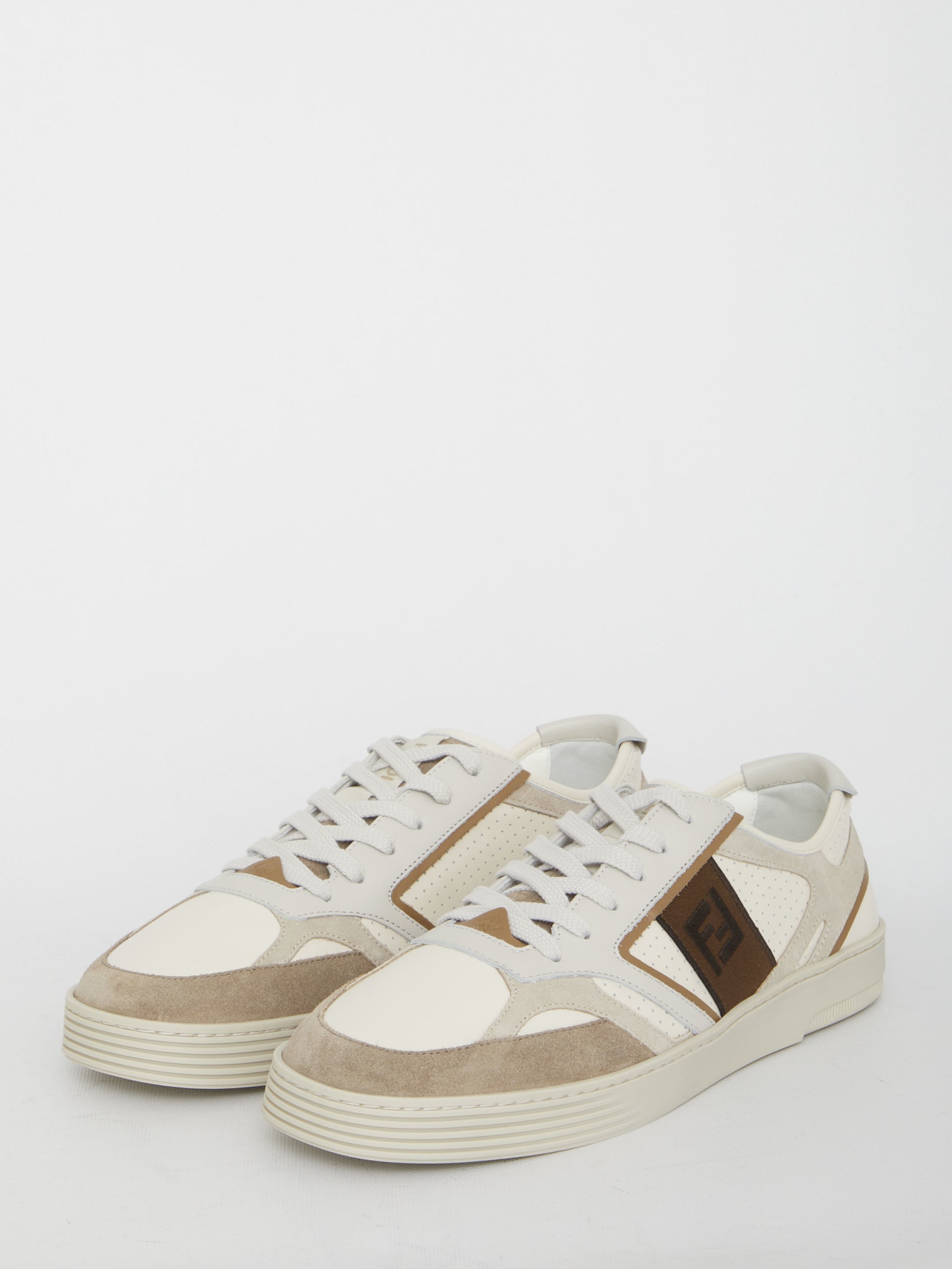 Fendi Flow - White caiman low-tops