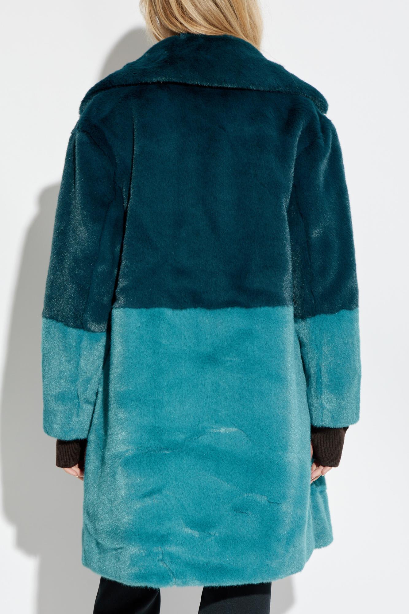 Shop Paul Smith Ps  Faux Fur Coat In Green